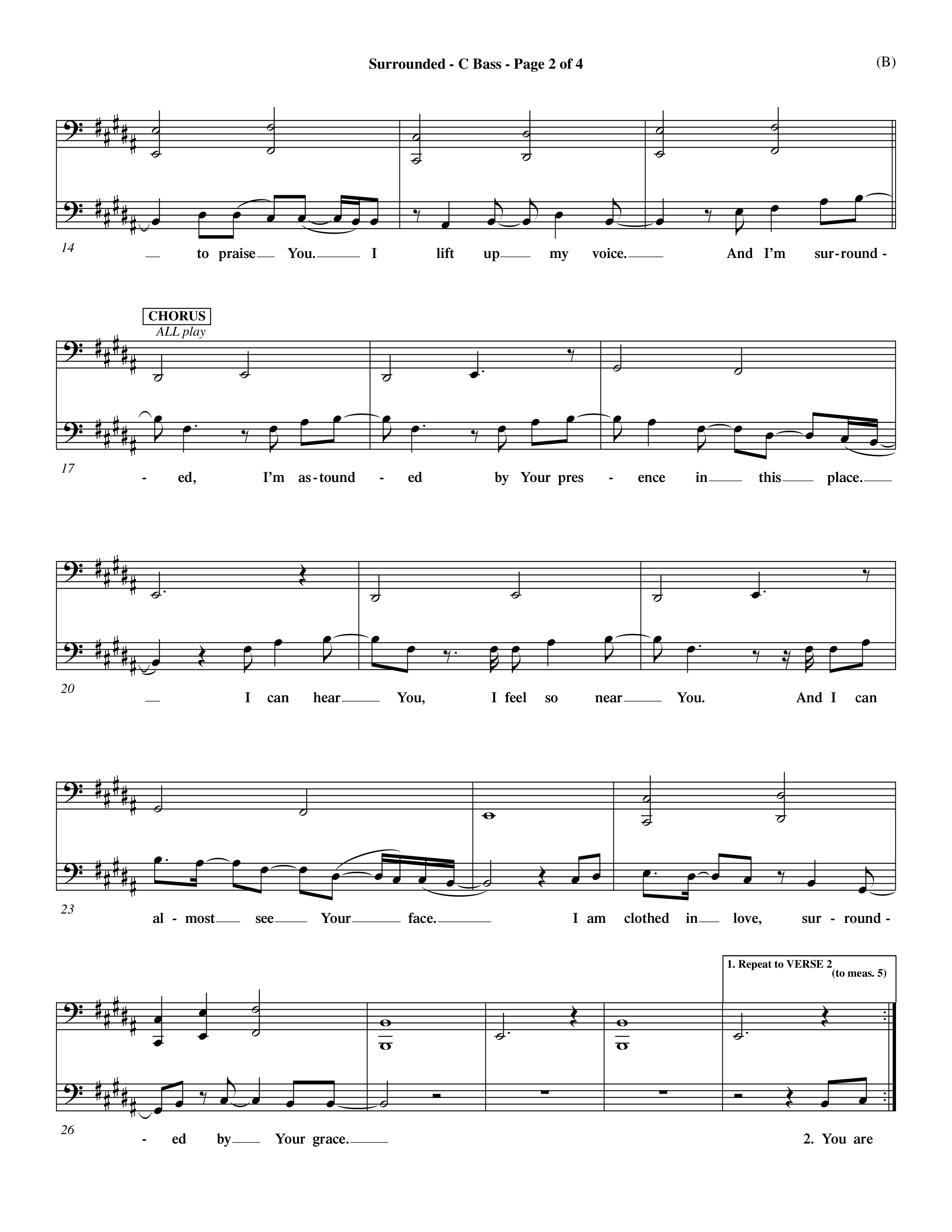 Surrounded (Choral Anthem SATB) Contrabass (Word Music Choral / Orch. Dave Williamson)