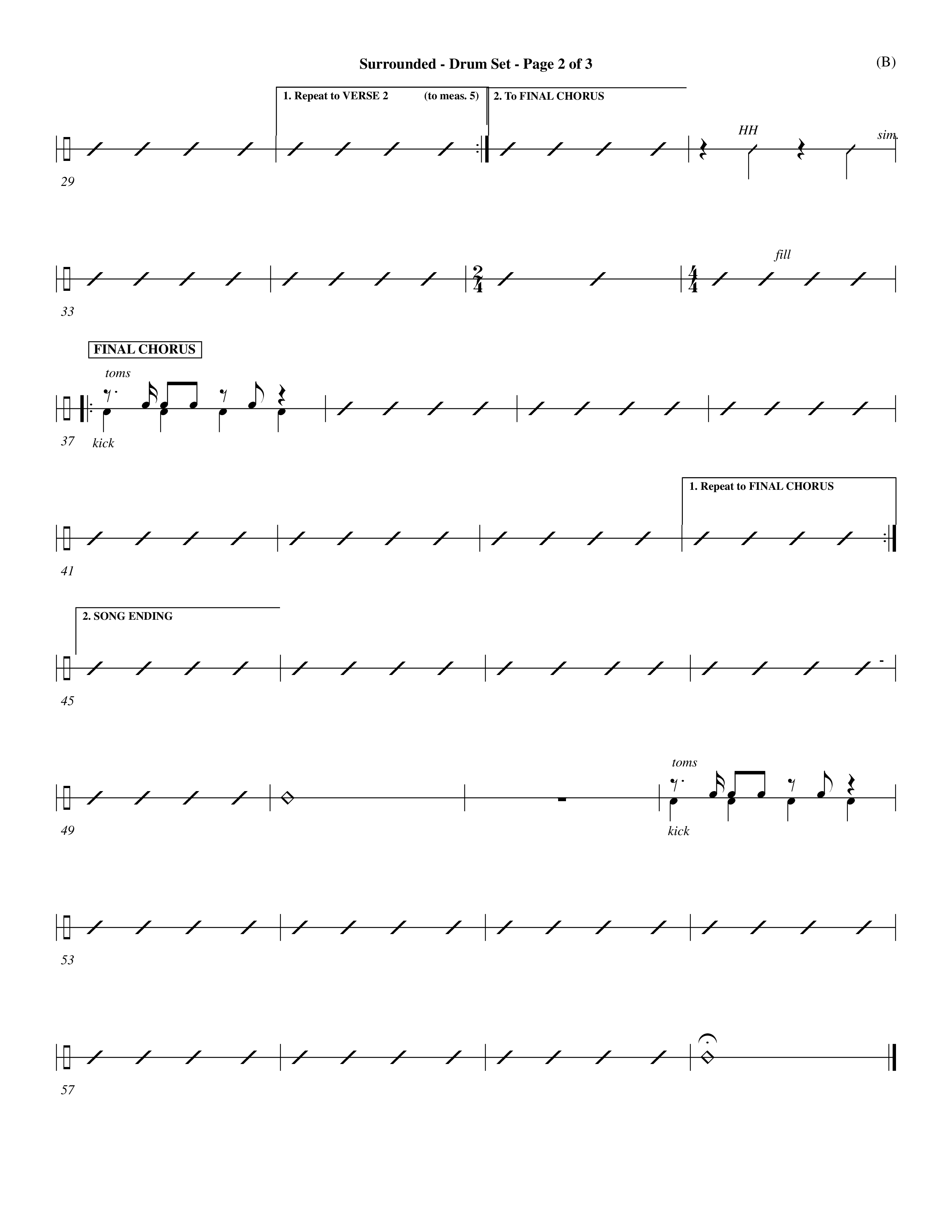 Surrounded (Choral Anthem SATB) Drum Set (Word Music Choral / Orch. Dave Williamson)