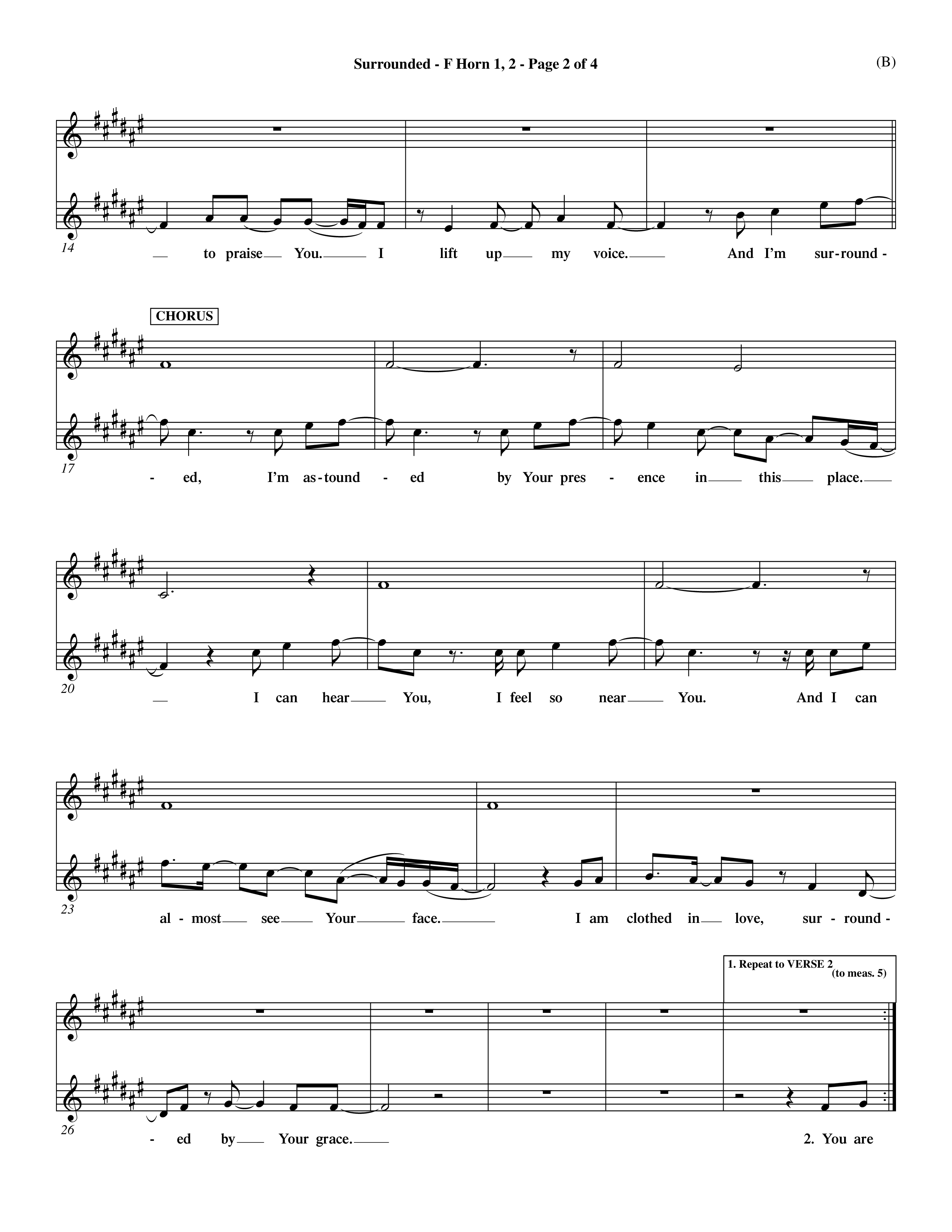 Surrounded (Choral Anthem SATB) French Horn (Word Music Choral / Orch. Dave Williamson)