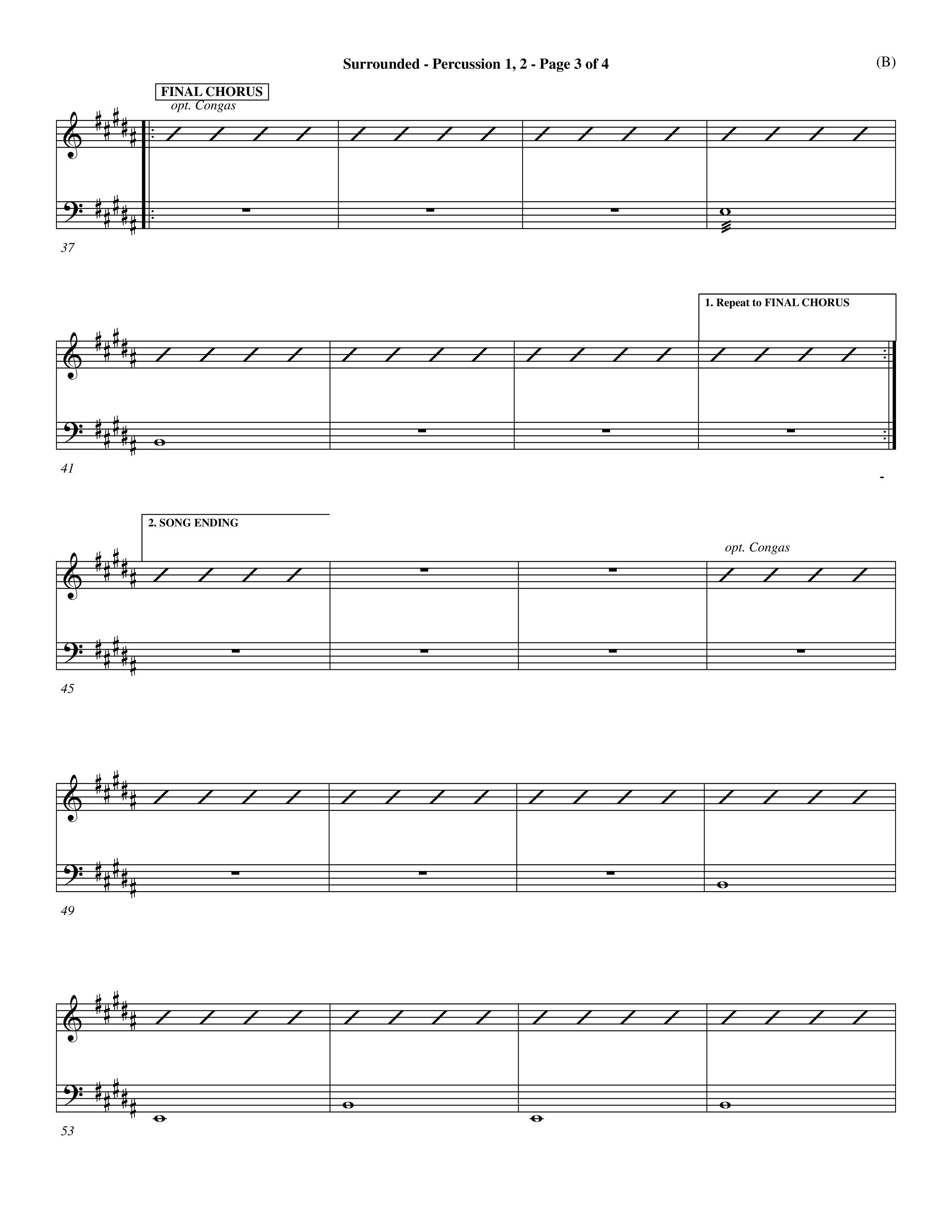 Surrounded (Choral Anthem SATB) Percussion 1/2 (Word Music Choral / Orch. Dave Williamson)