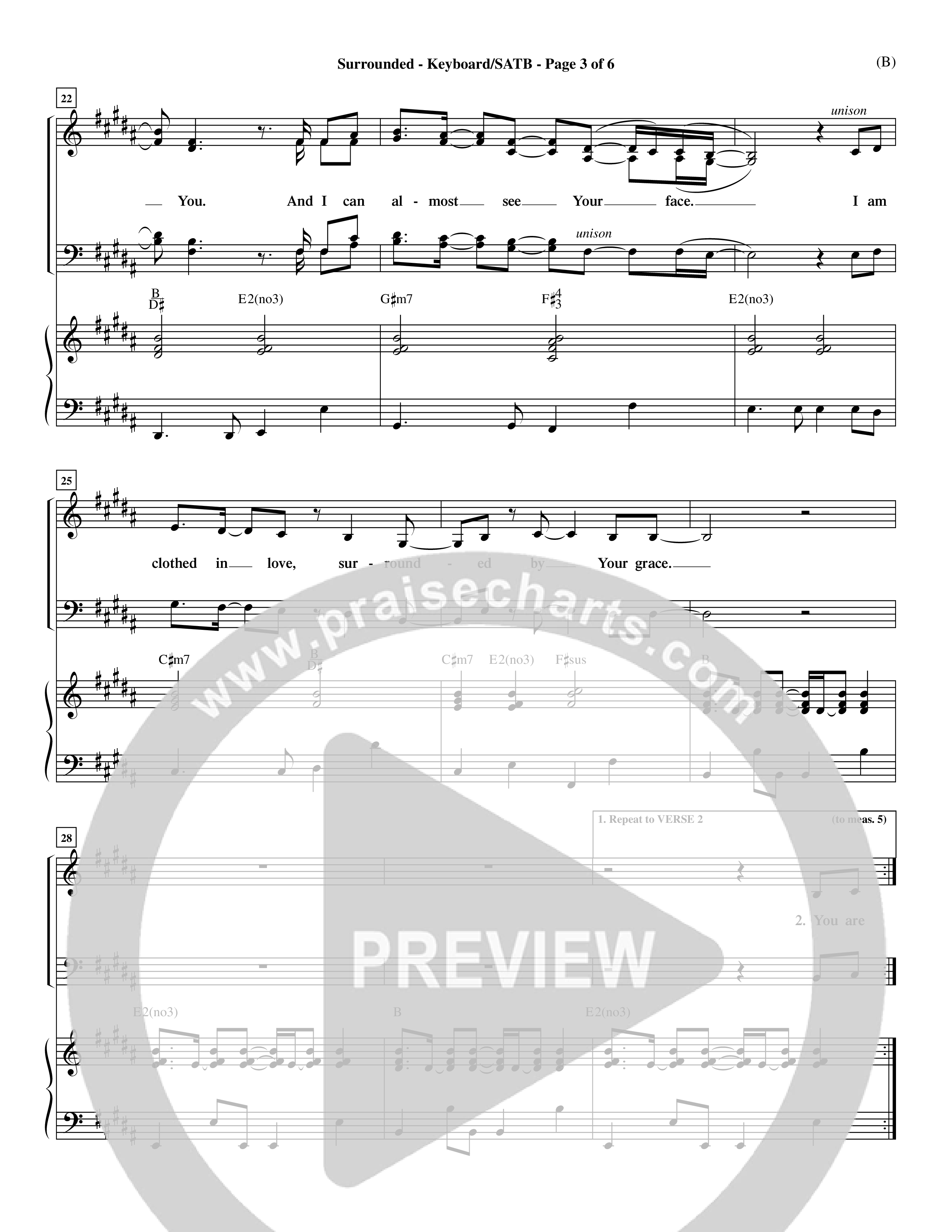 Surrounded (Choral Anthem SATB) Keyboard/Vocal (SATB) (Word Music Choral / Orch. Dave Williamson)