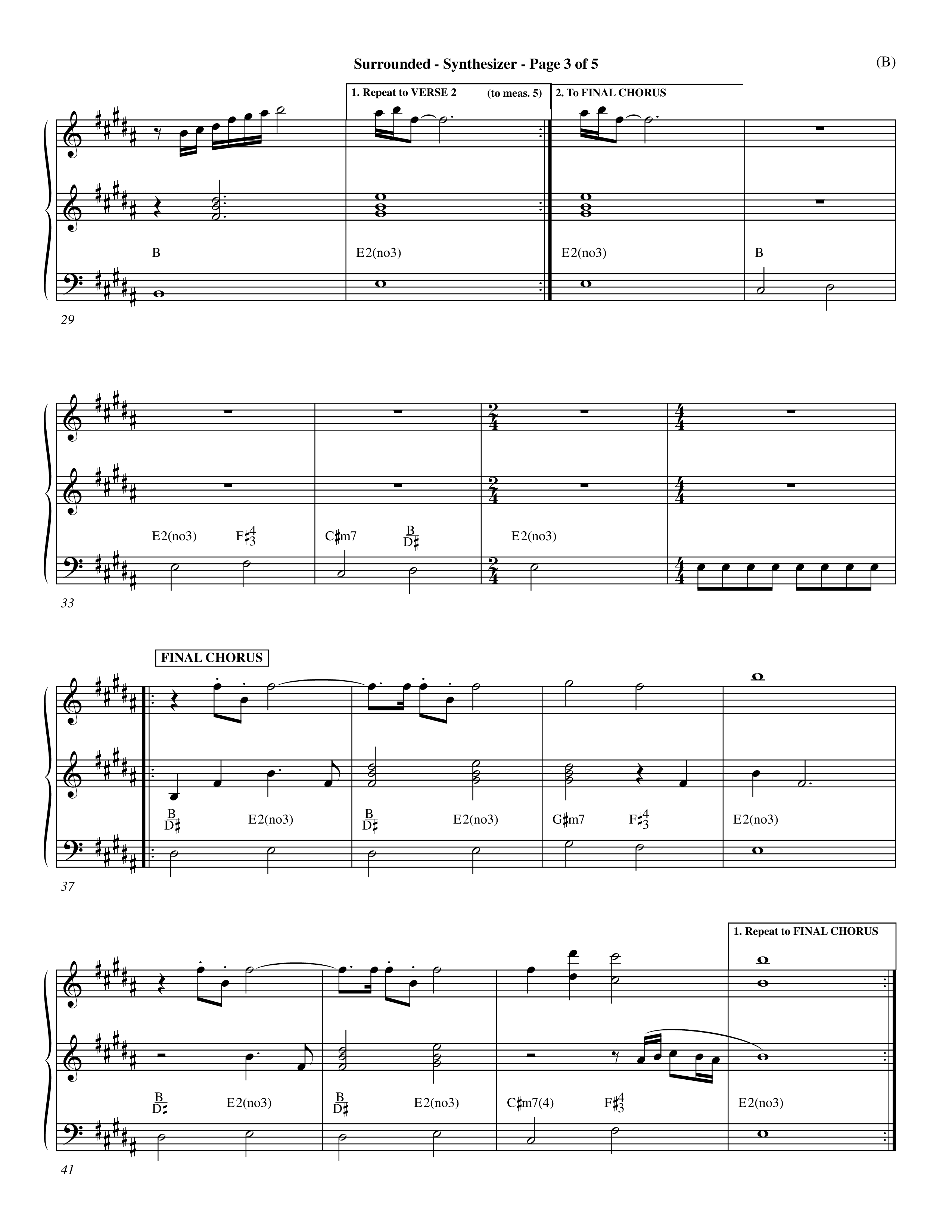 Surrounded (Choral Anthem SATB) Synth (Word Music Choral / Orch. Dave Williamson)