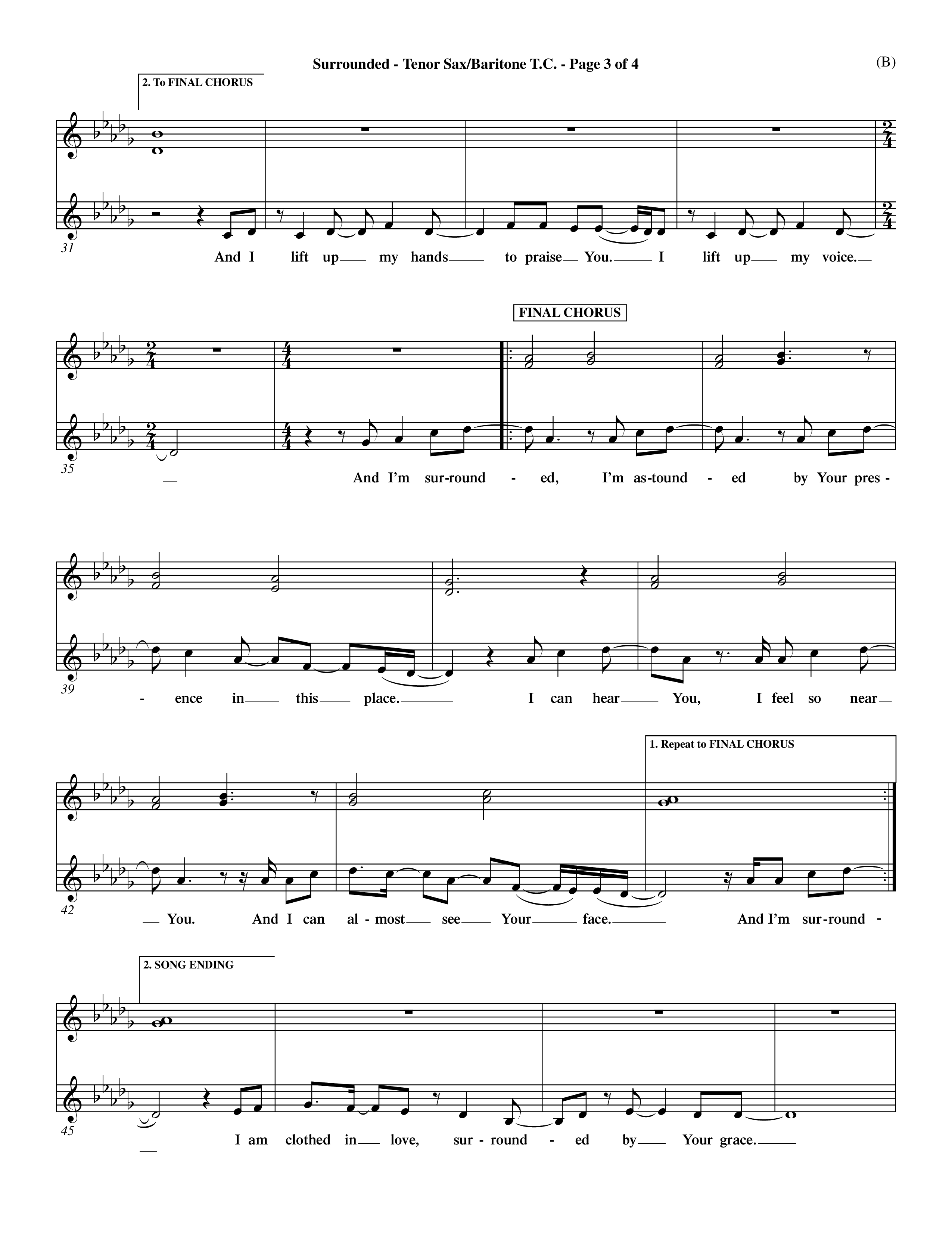Surrounded (Choral Anthem SATB) Tenor Sax/Baritone T.C. (Word Music Choral / Orch. Dave Williamson)