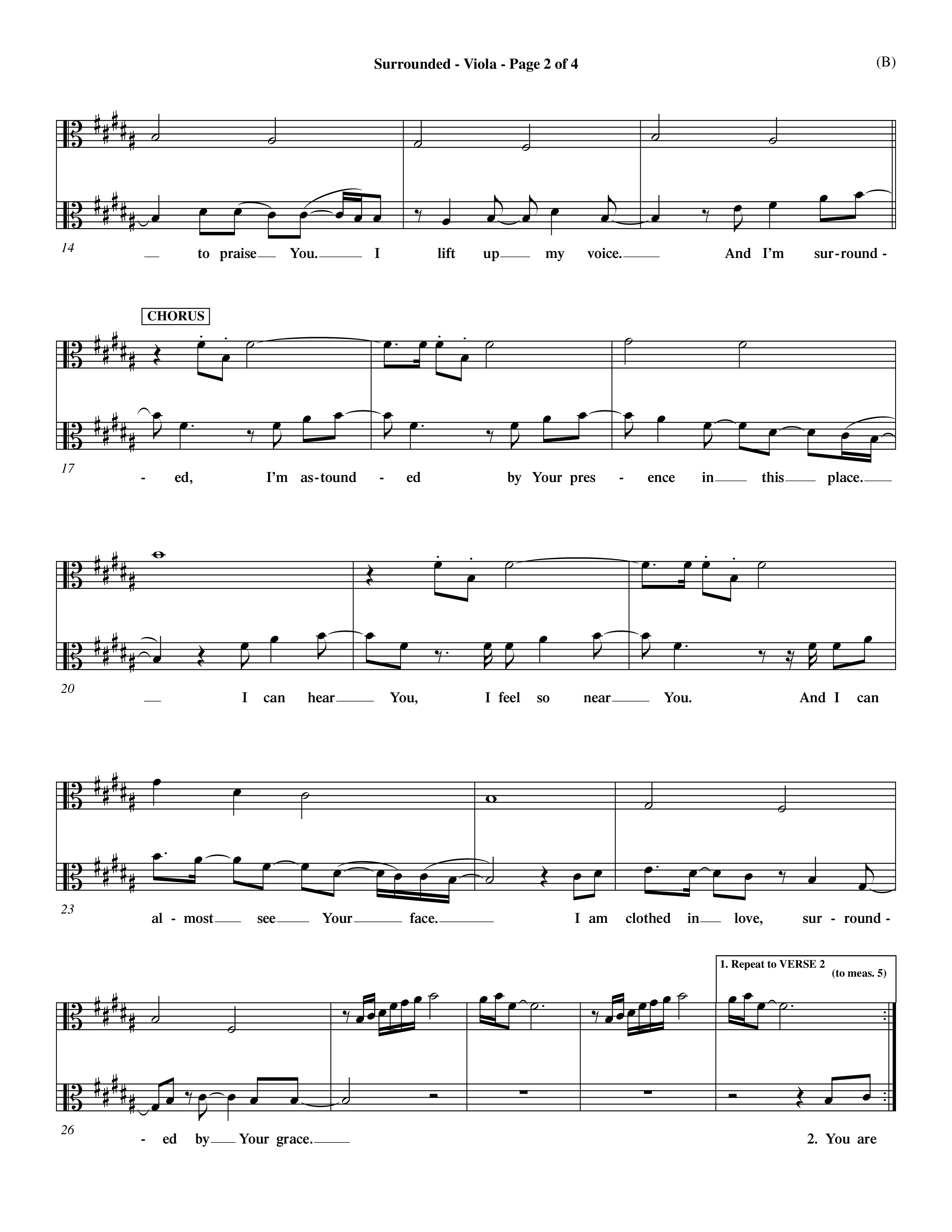 Surrounded (Choral Anthem SATB) Viola (Word Music Choral / Orch. Dave Williamson)