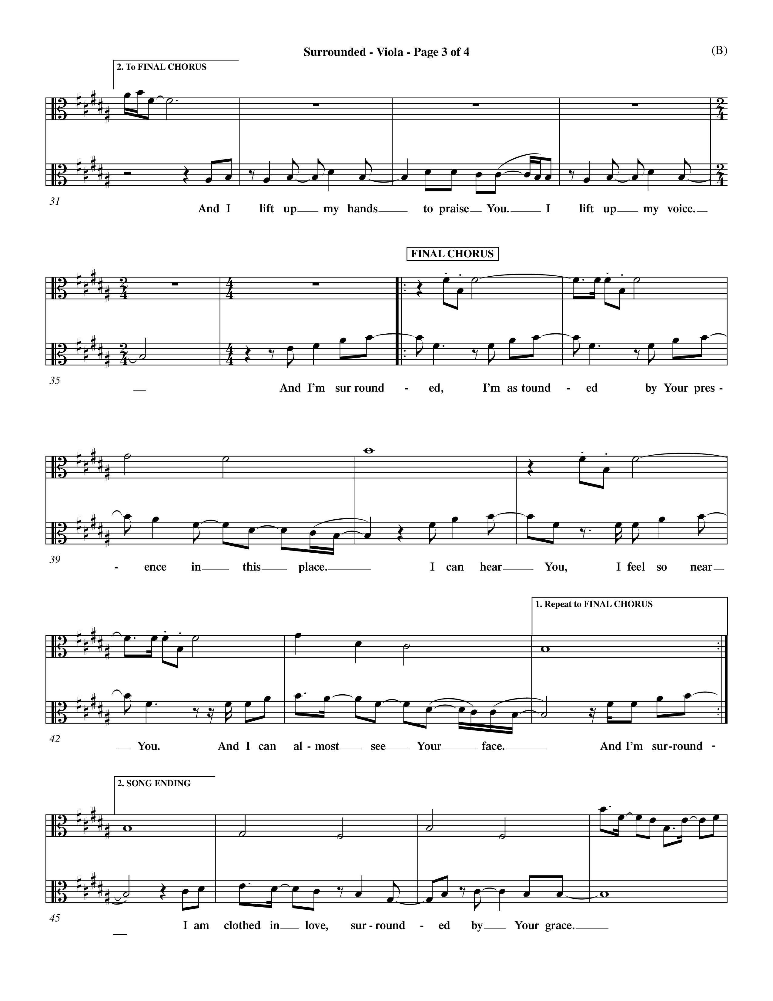 Surrounded (Choral Anthem SATB) Viola (Word Music Choral / Orch. Dave Williamson)