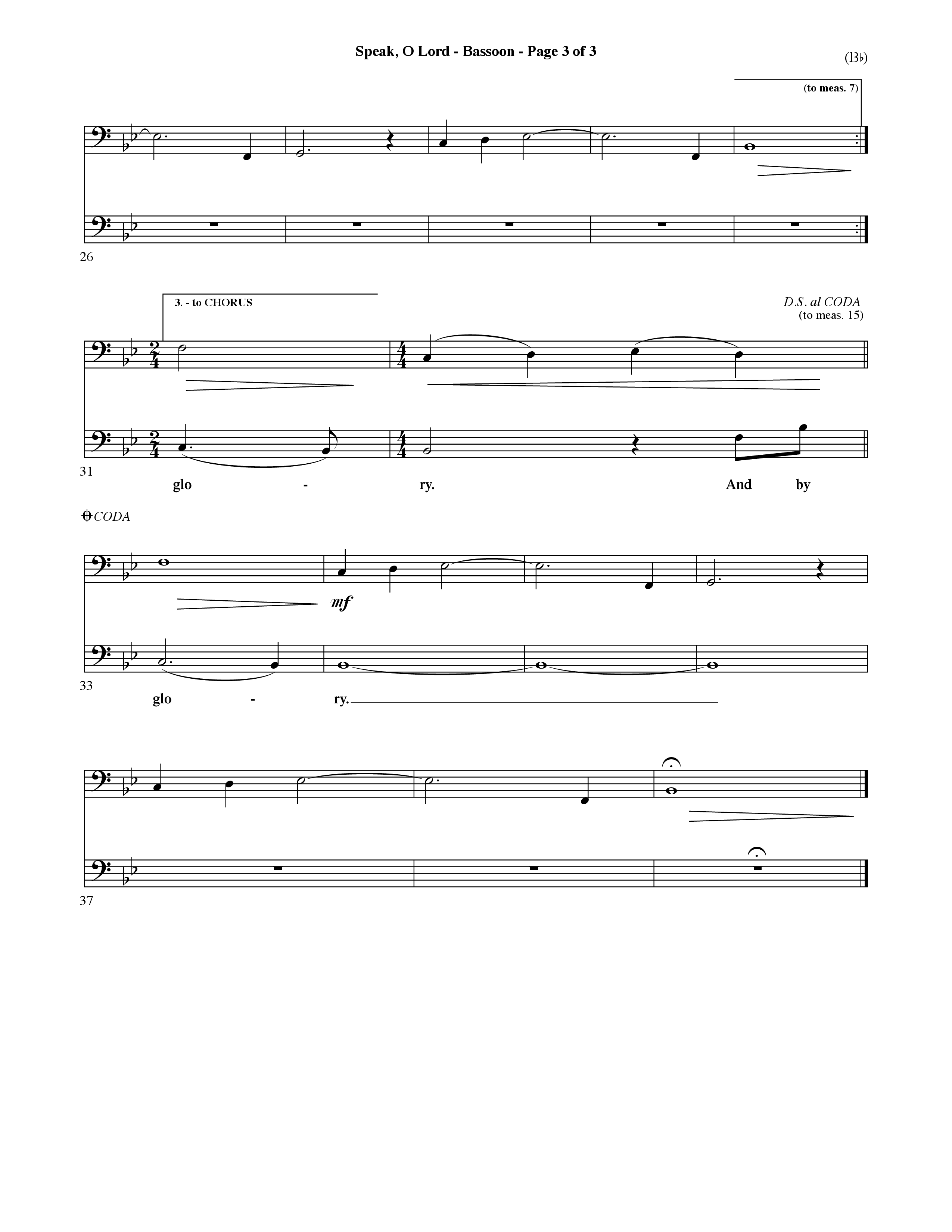 Speak O Lord (Choral Anthem SATB) Bassoon (Word Music Choral / Orch. Terry Winch)