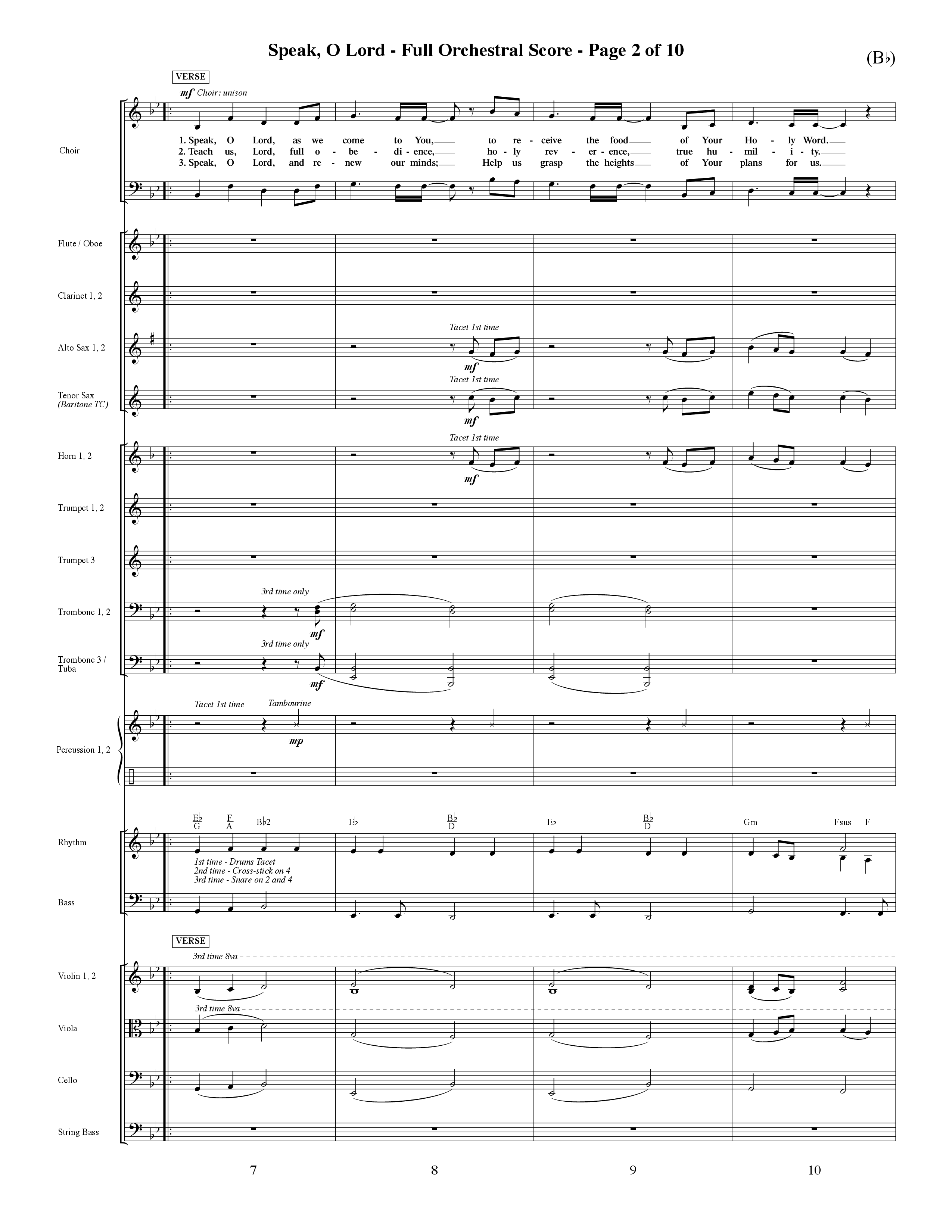 Speak O Lord (Choral Anthem SATB) Conductor's Score (Word Music Choral / Orch. Terry Winch)