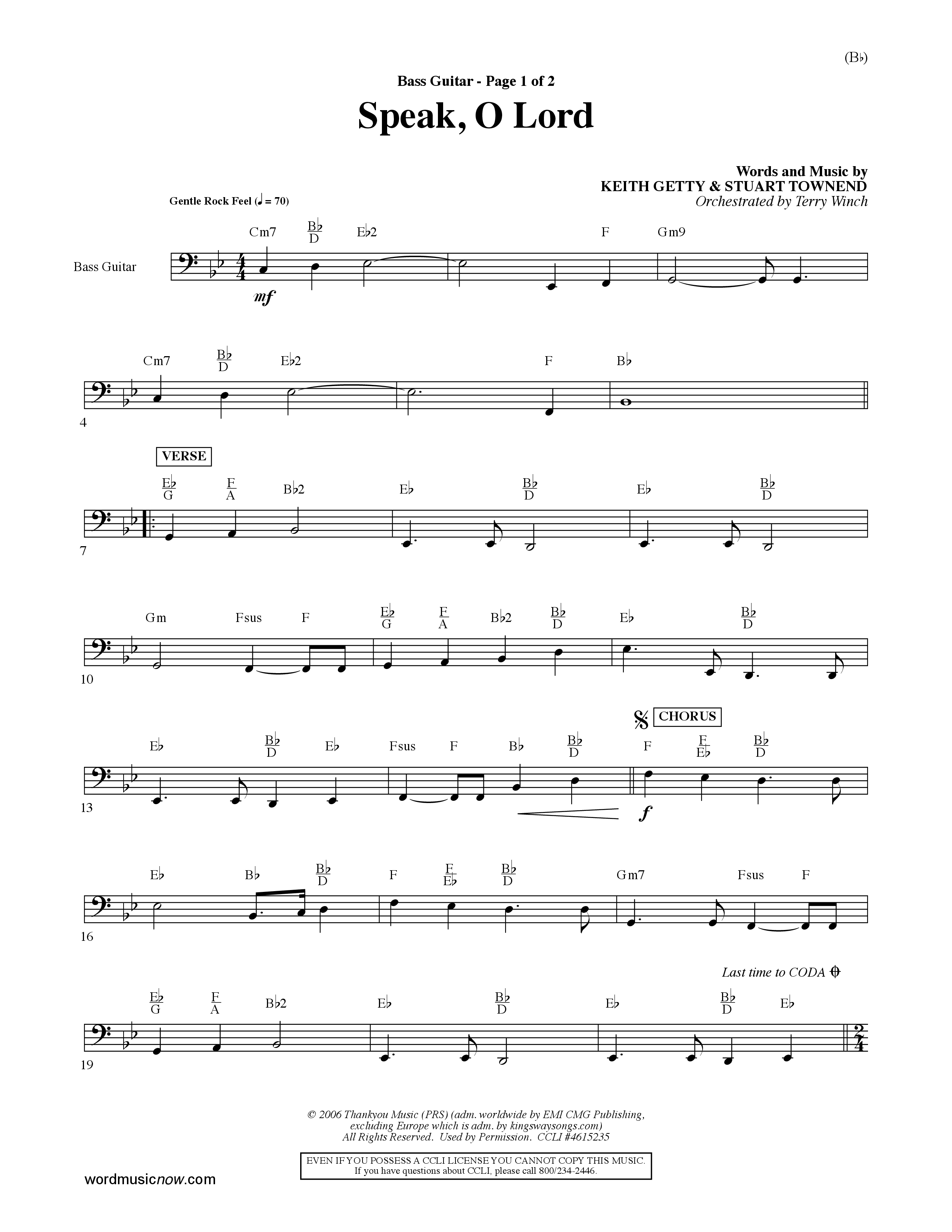 Speak O Lord (Choral Anthem SATB) Guitar (Word Music Choral / Orch. Terry Winch)