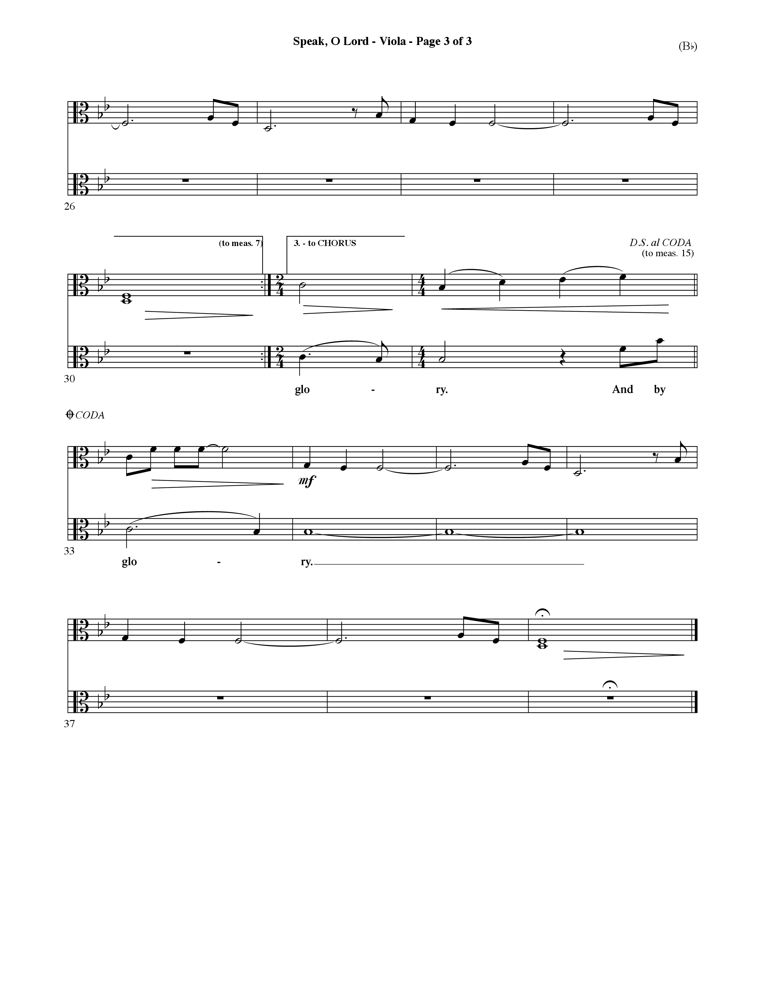 Speak O Lord (Choral Anthem SATB) Viola (Word Music Choral / Orch. Terry Winch)