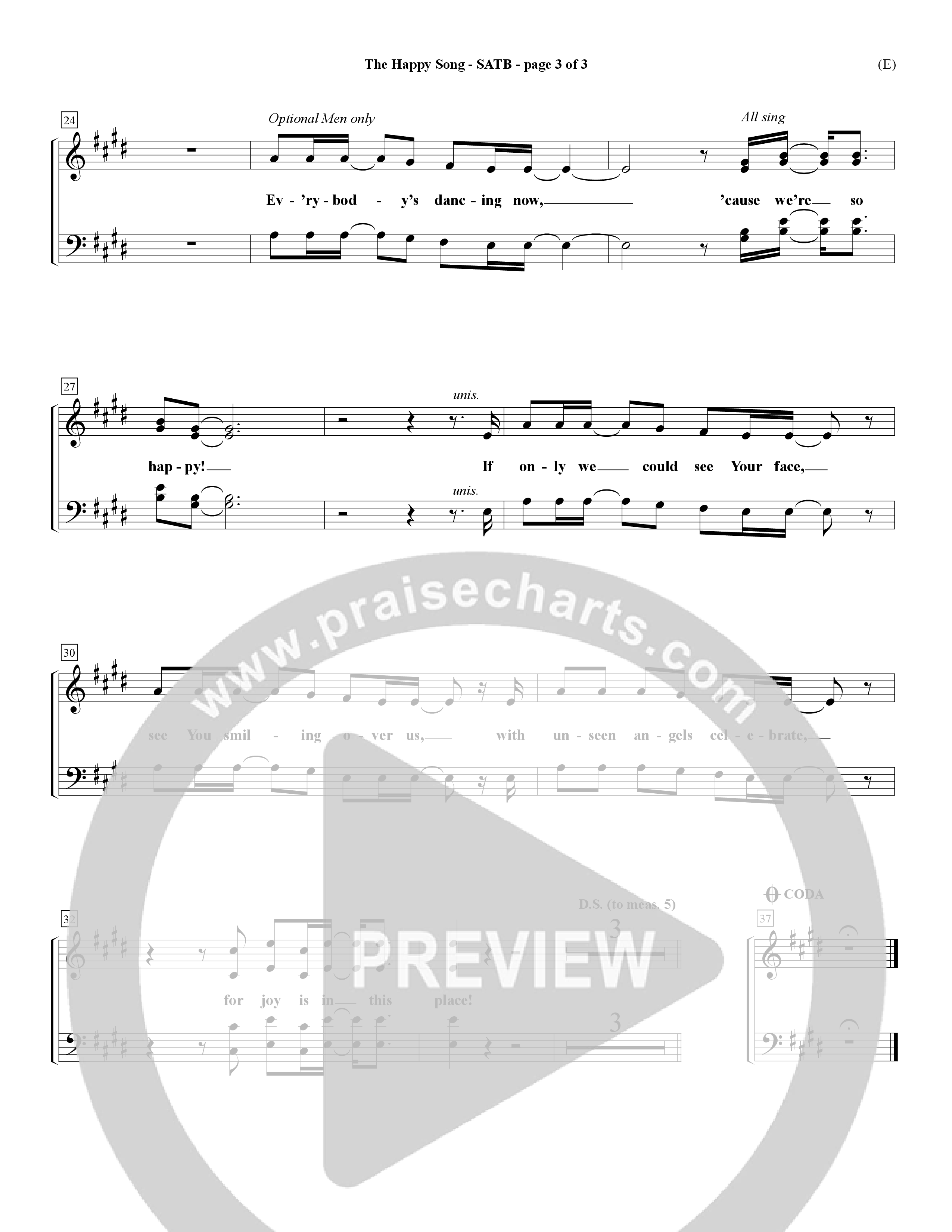 The Happy Song (Choral Anthem SATB) Choir Sheet (SATB) (Word Music Choral / Orch. David Winkler)