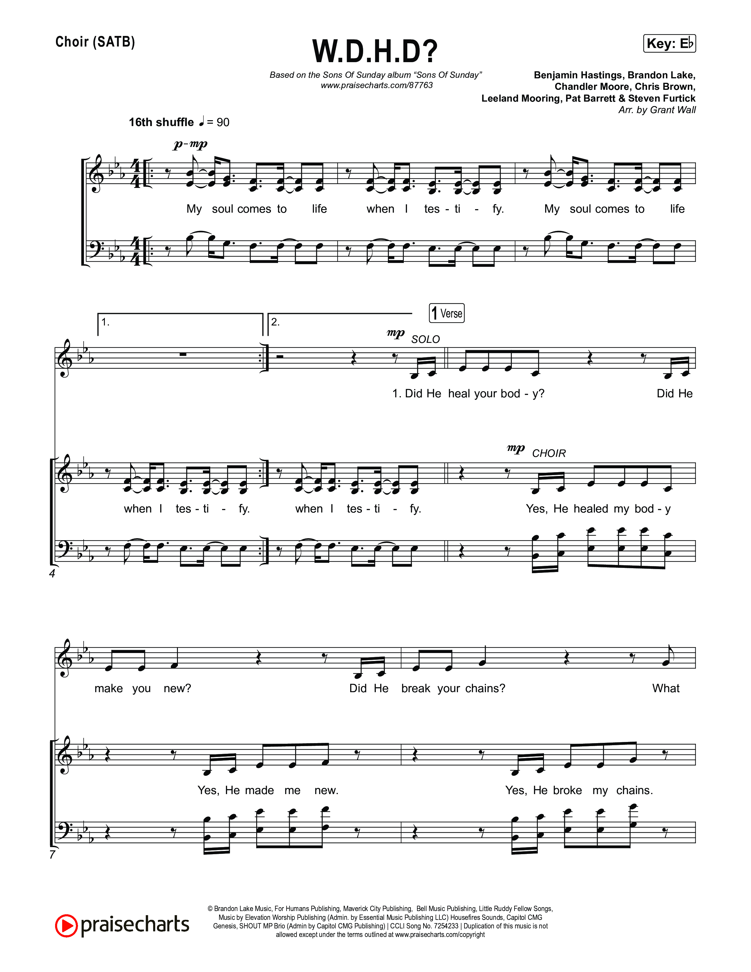 W.D.H.D? Choir Sheet (SATB) (Sons Of Sunday)