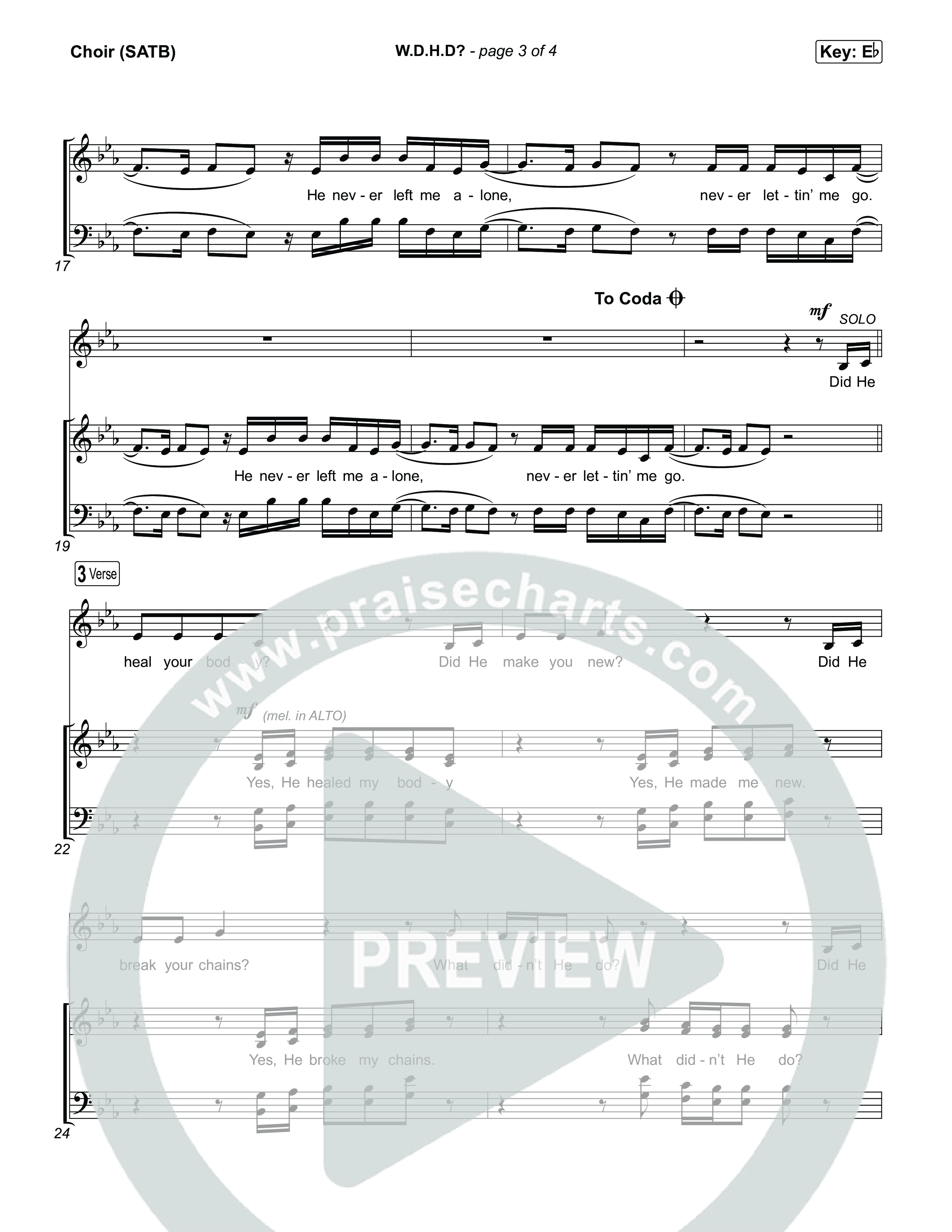 W.D.H.D? Choir Sheet (SATB) (Sons Of Sunday)