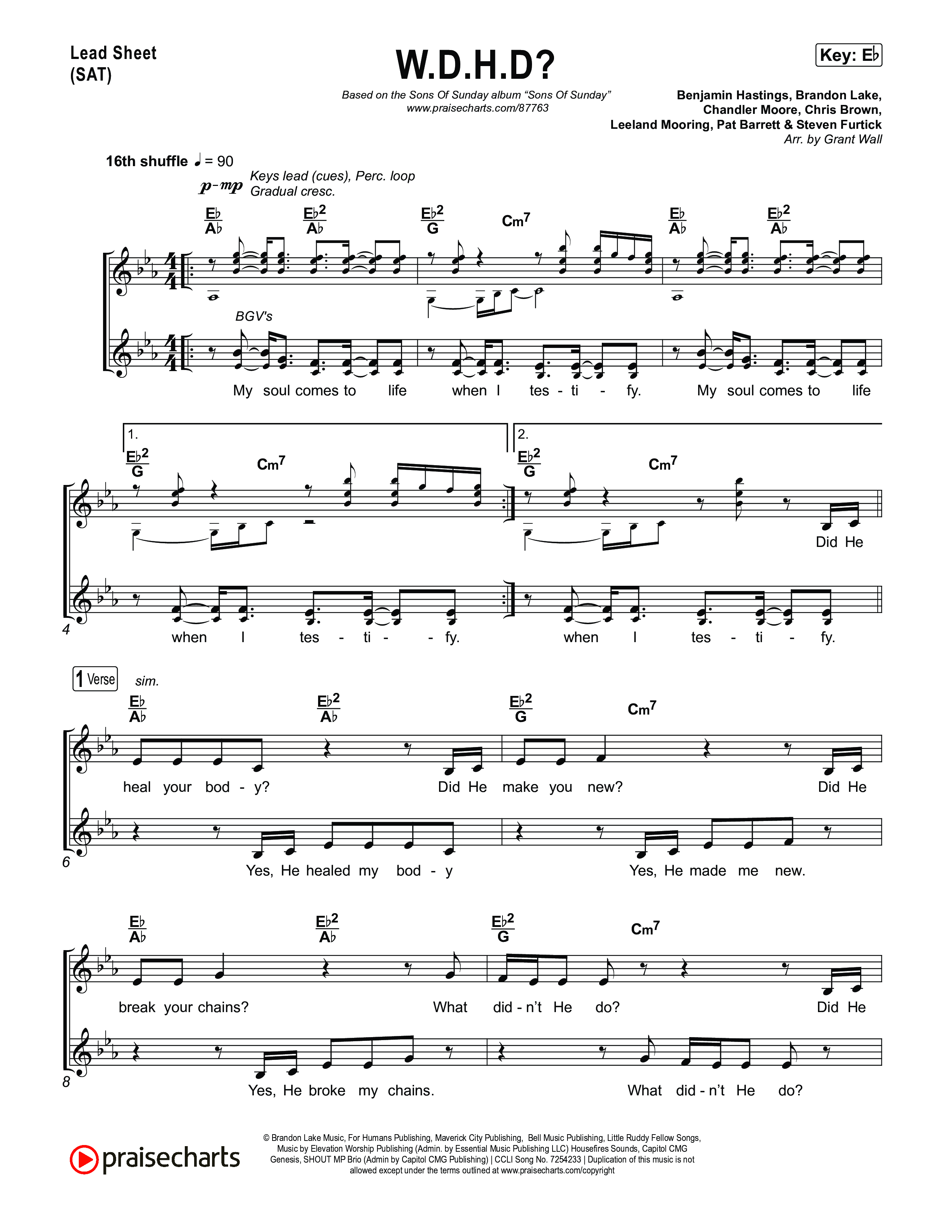 W.D.H.D? Lead Sheet (SAT) (Sons Of Sunday)