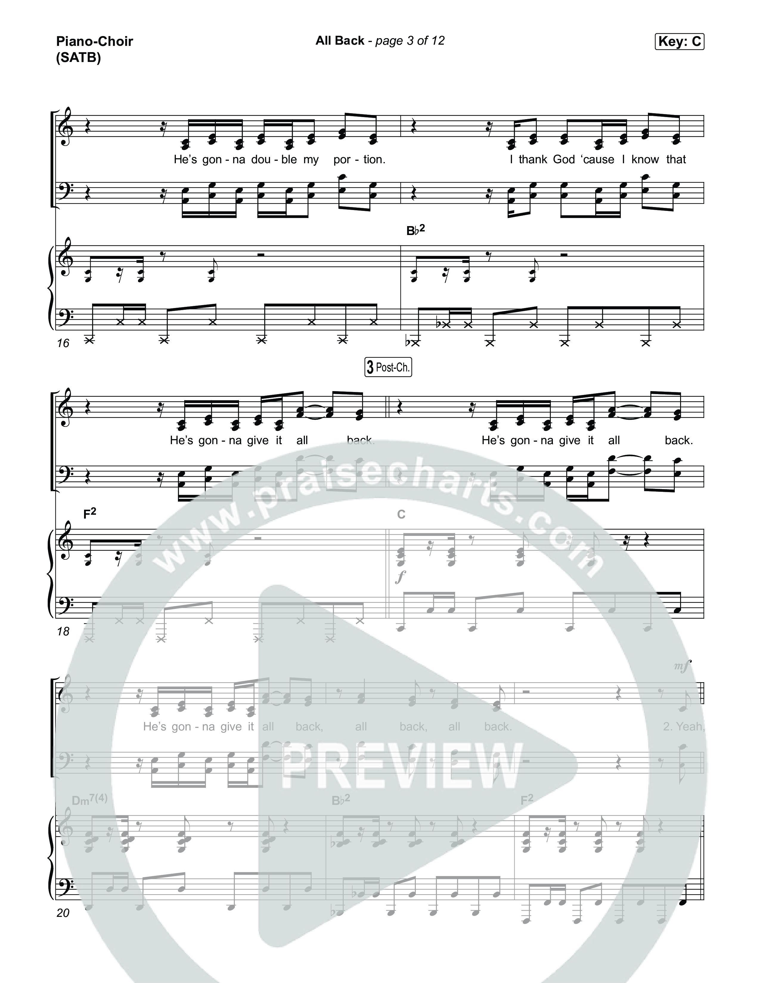 All Back Piano/Vocal Pack (Sons Of Sunday)