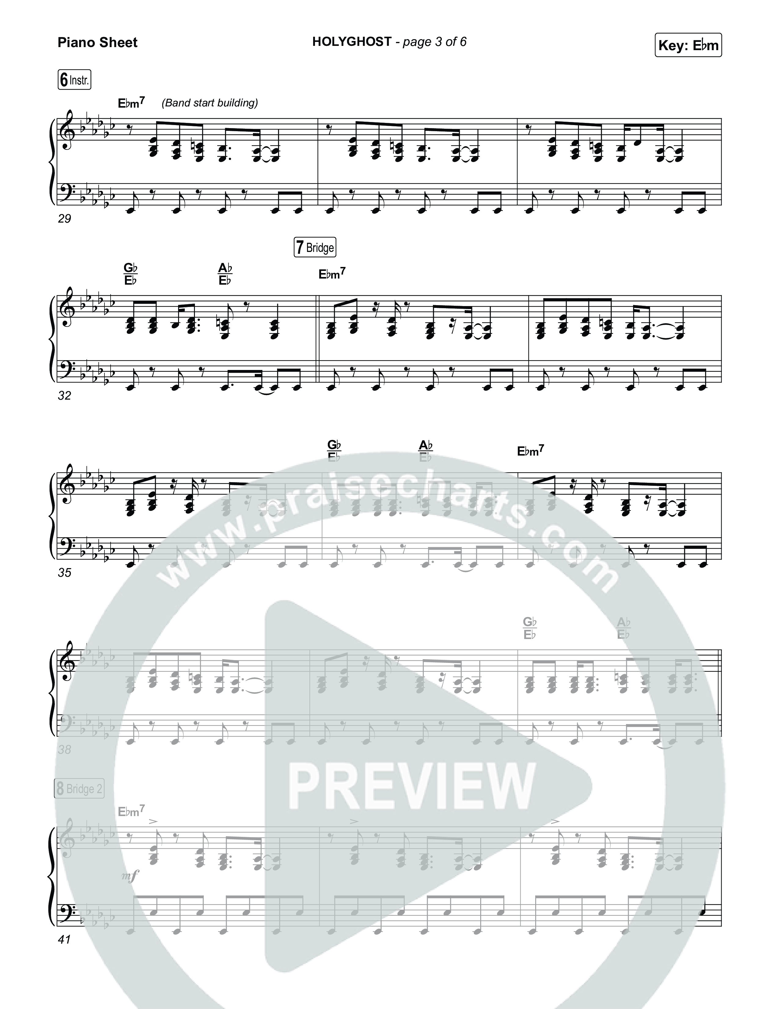 HOLYGHOST Piano Sheet (Sons Of Sunday)