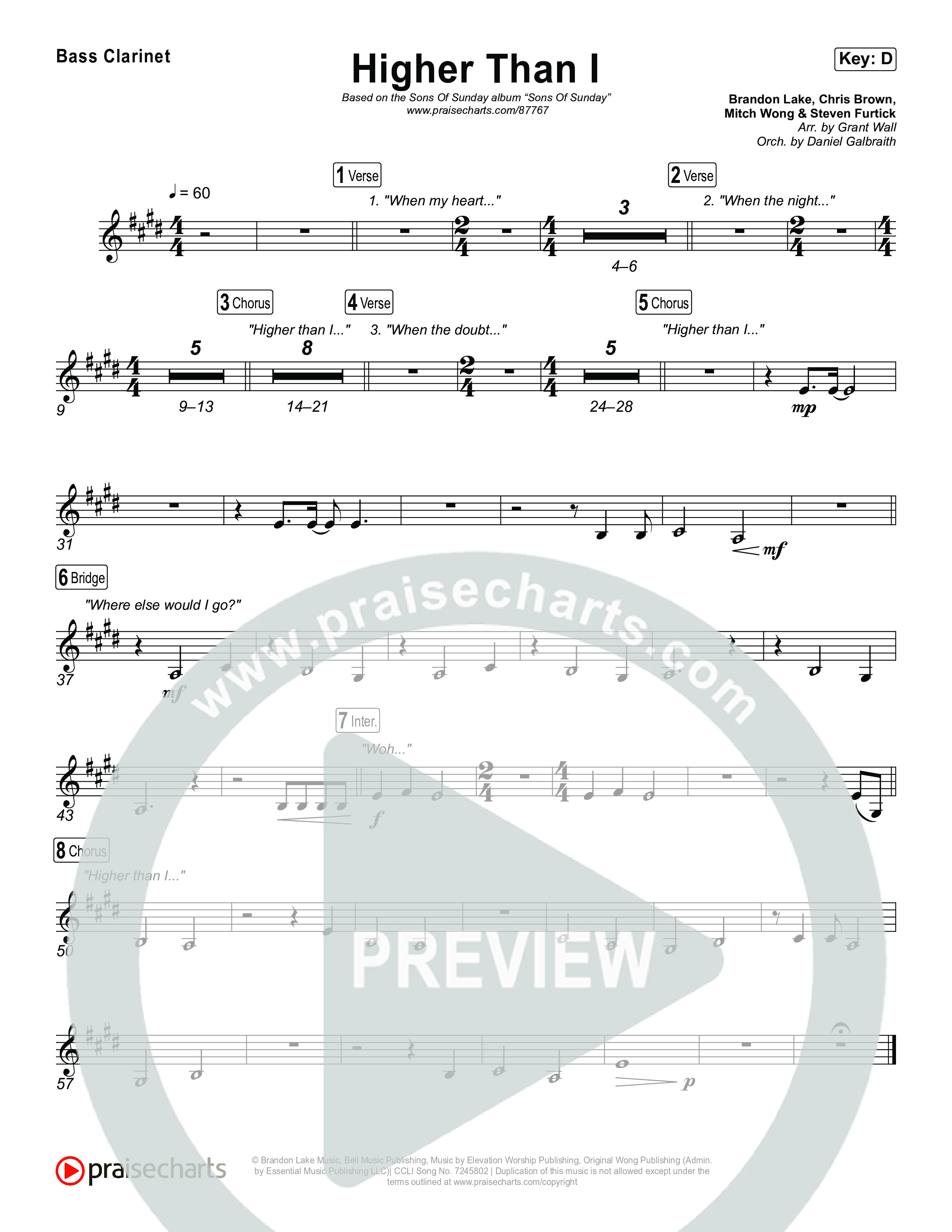 Higher Than I Bass Clarinet (Sons Of Sunday)