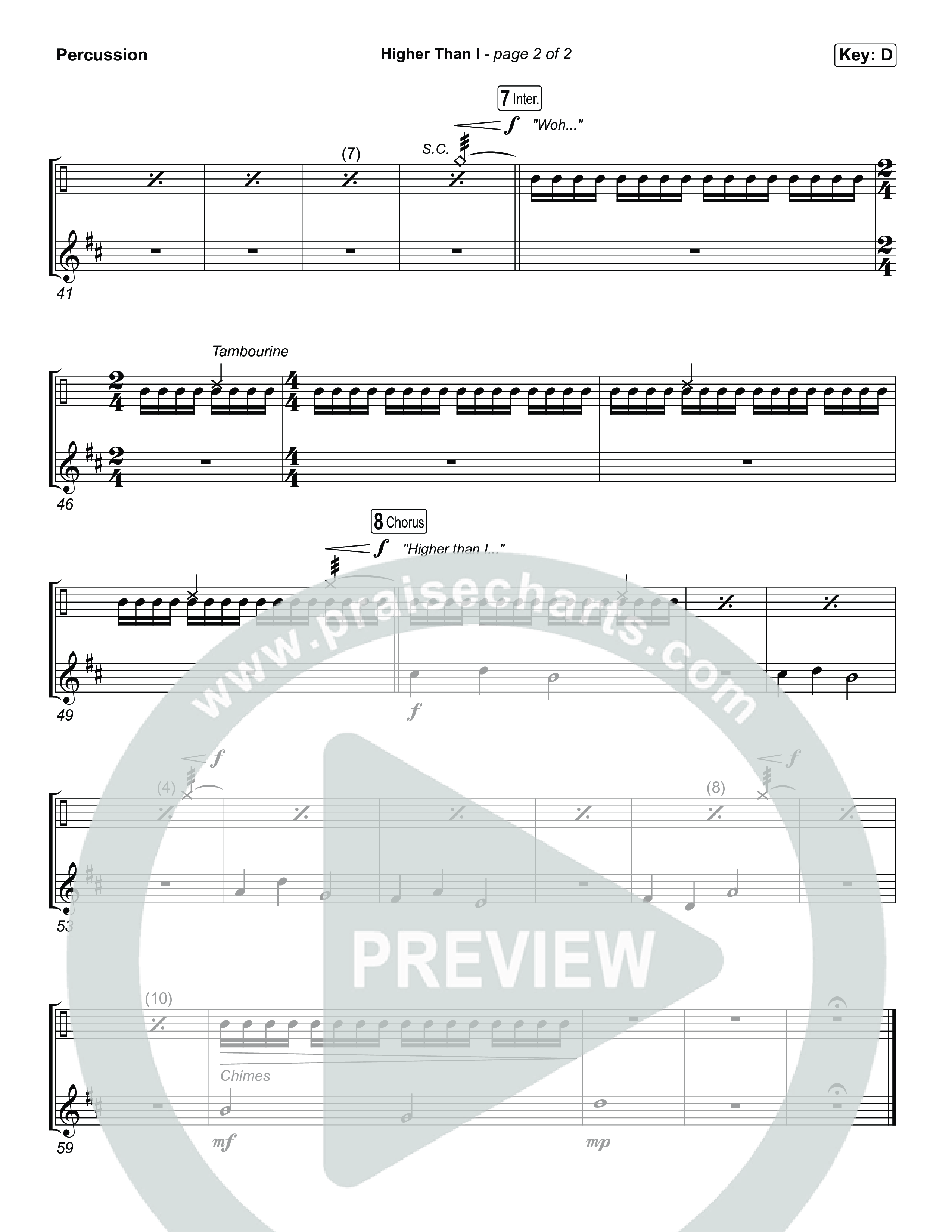 Higher Than I Percussion (Sons Of Sunday)