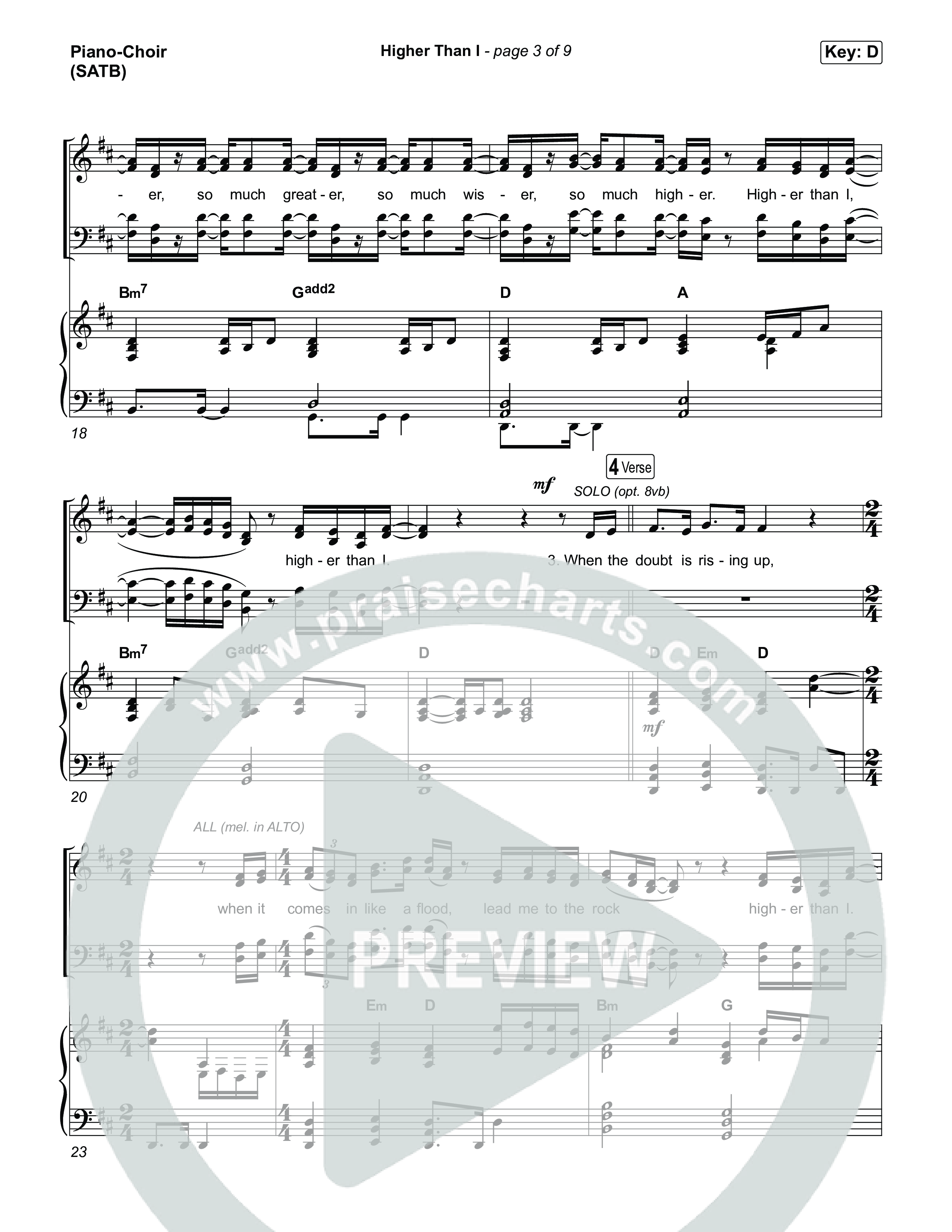 Higher Than I Piano/Vocal Pack (Sons Of Sunday)