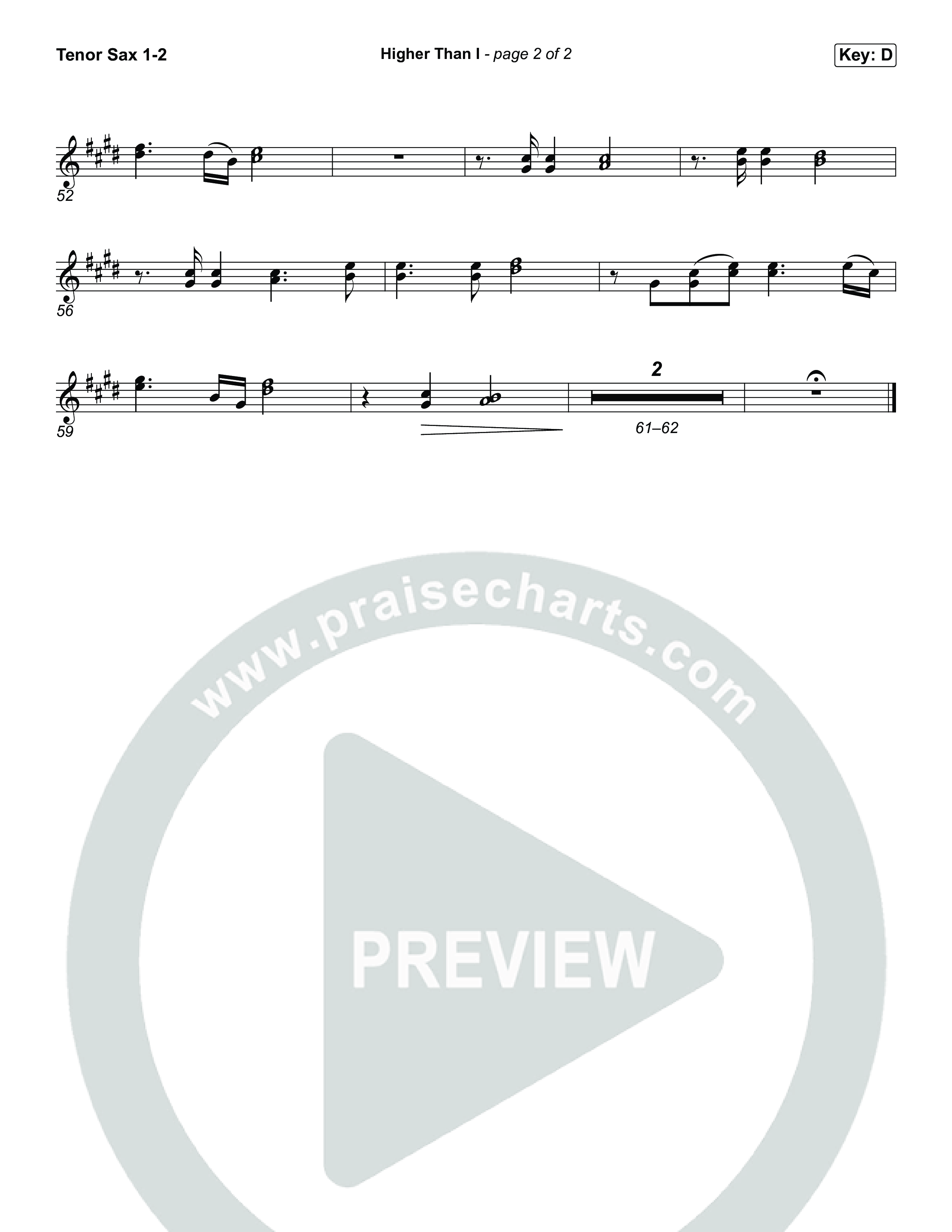 Higher Than I Tenor Sax 1,2 (Sons Of Sunday)