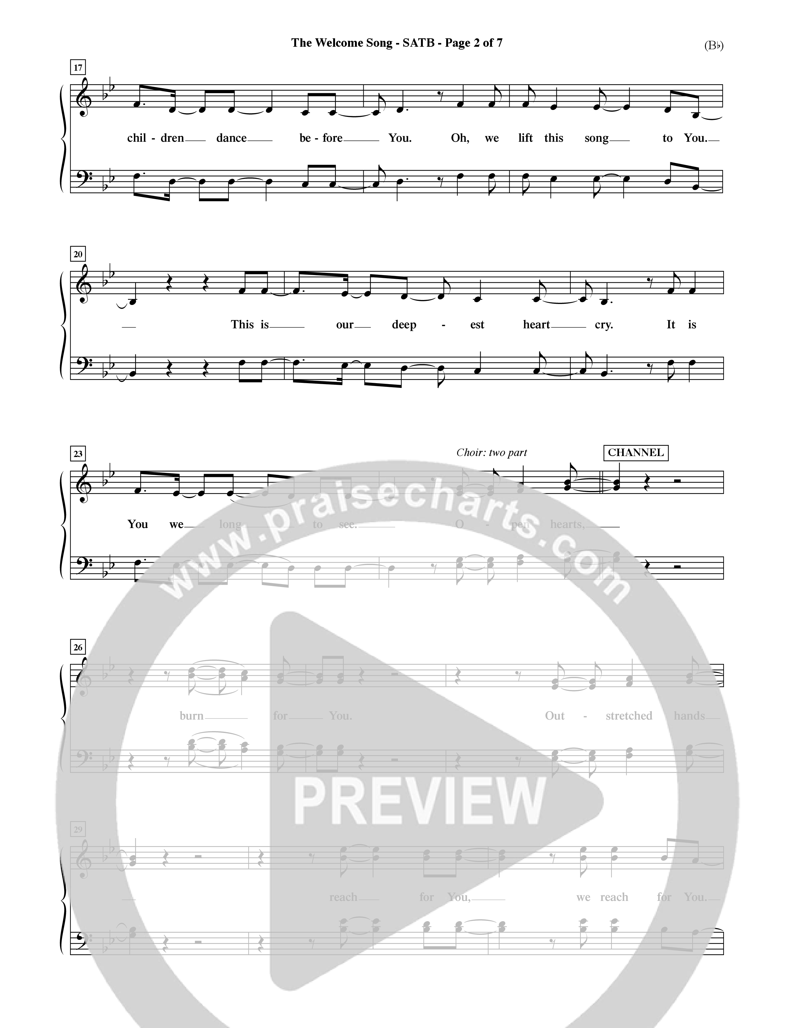 The Welcome Song (Choral Anthem SATB) Choir Sheet (SATB) (Word Music Choral / Orch. Ric Domenico)