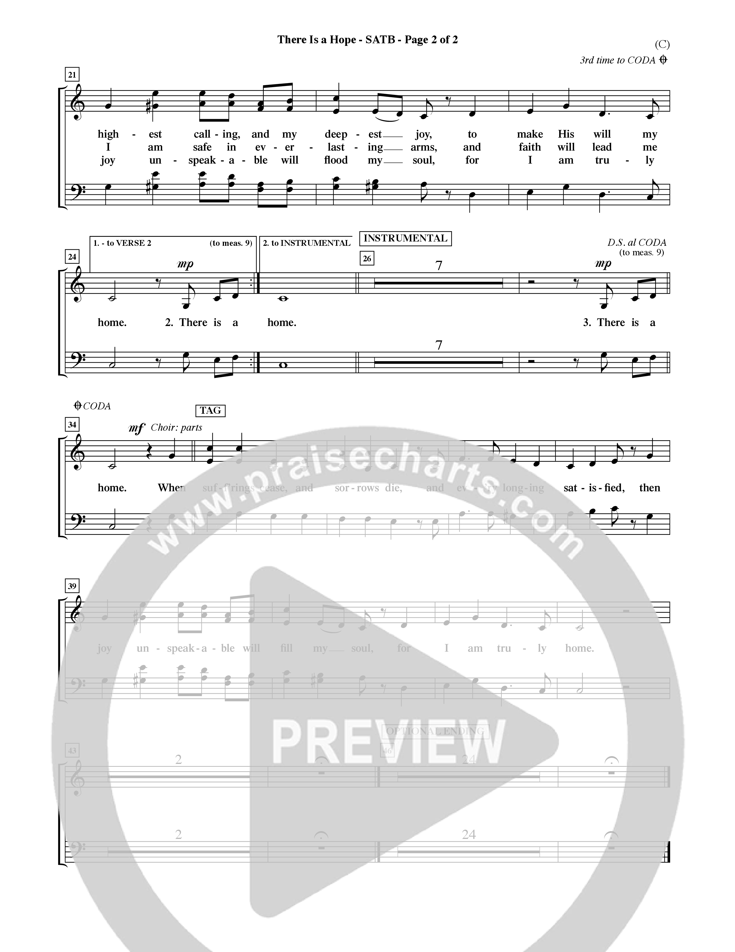 There Is A Hope (Choral Anthem SATB) Choir Sheet (SATB) (Word Music Choral / Orch. Dave Williamson)