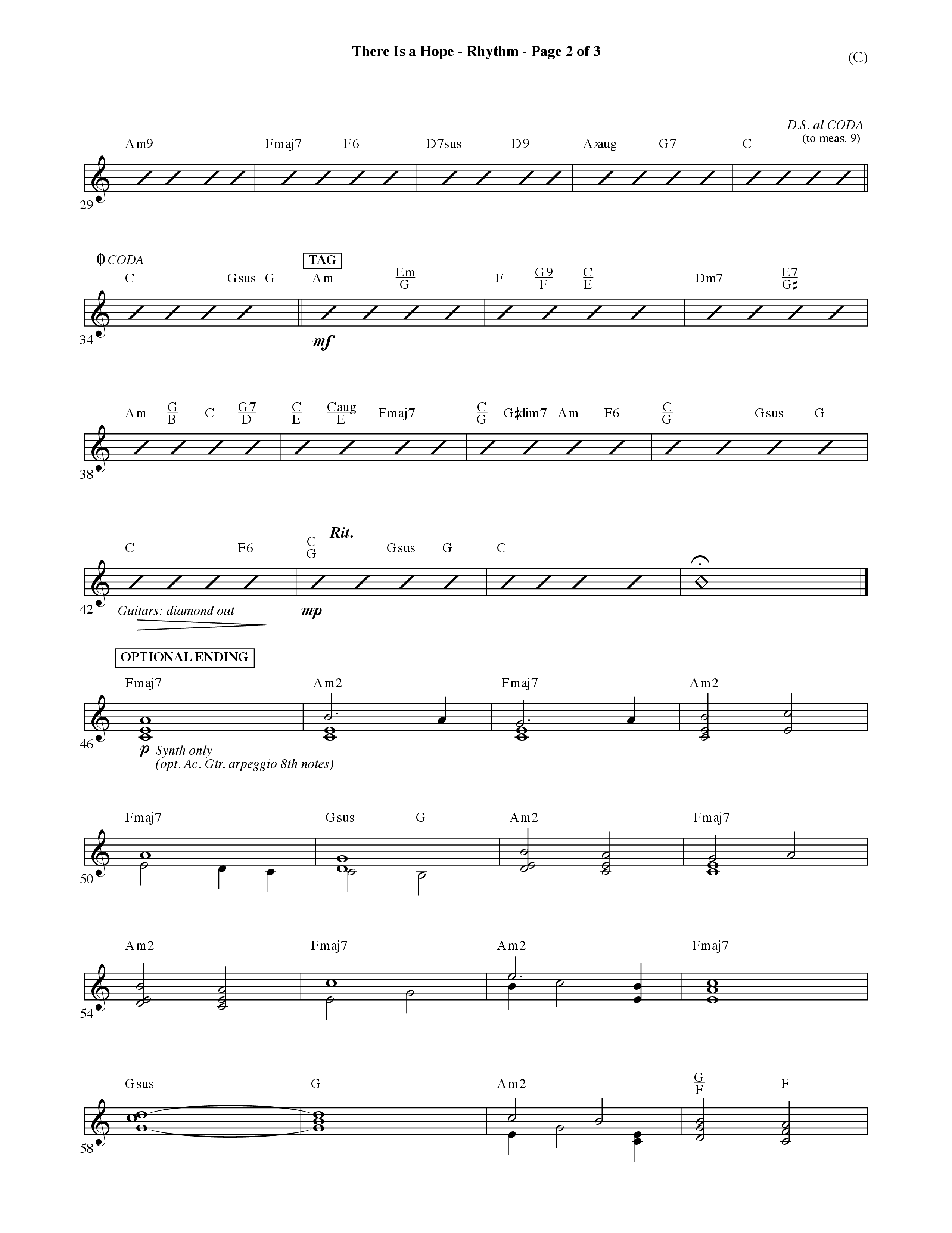 There Is A Hope (Choral Anthem SATB) Rhythm Chart (Word Music Choral / Orch. Dave Williamson)