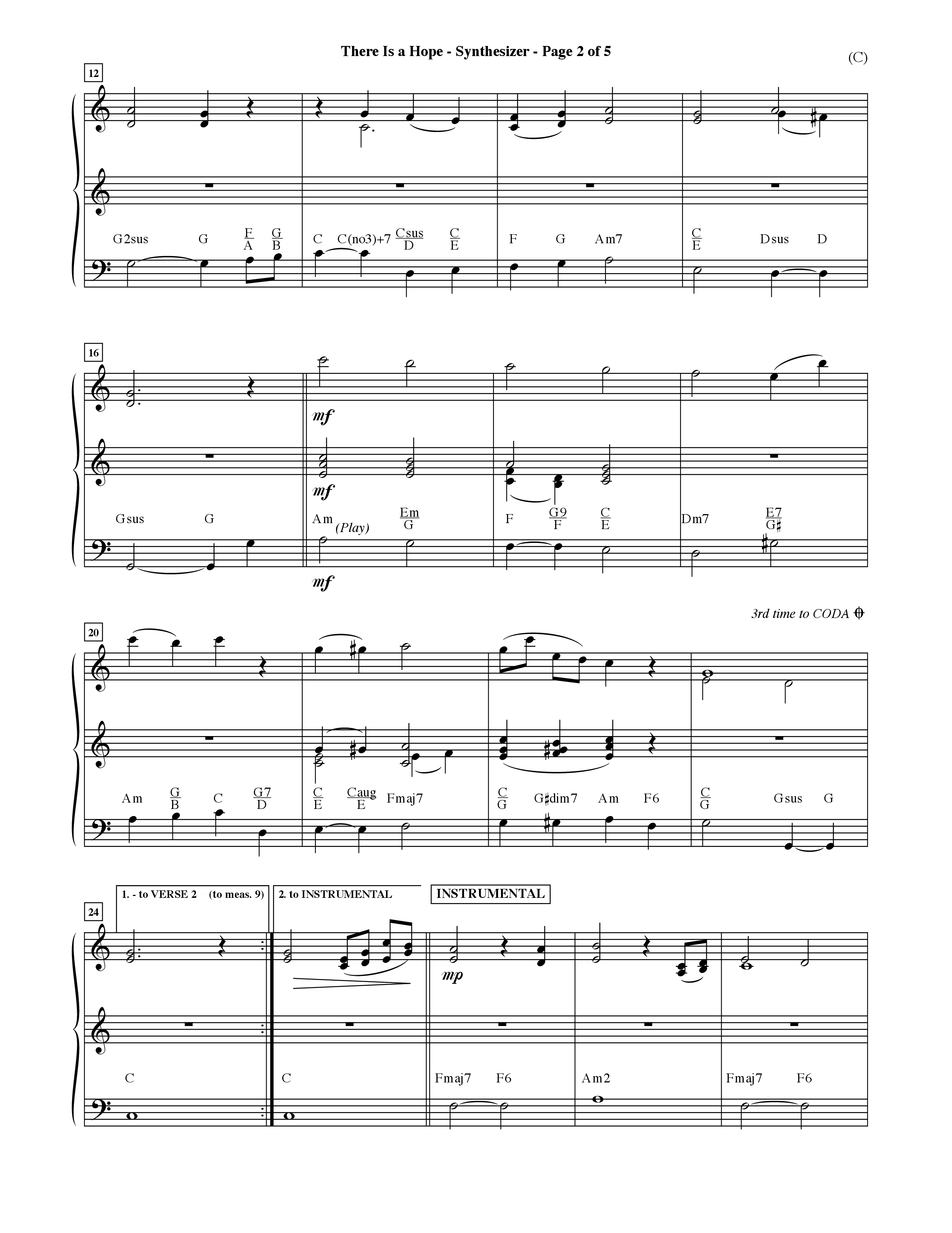 There Is A Hope (Choral Anthem SATB) Synth (Word Music Choral / Orch. Dave Williamson)