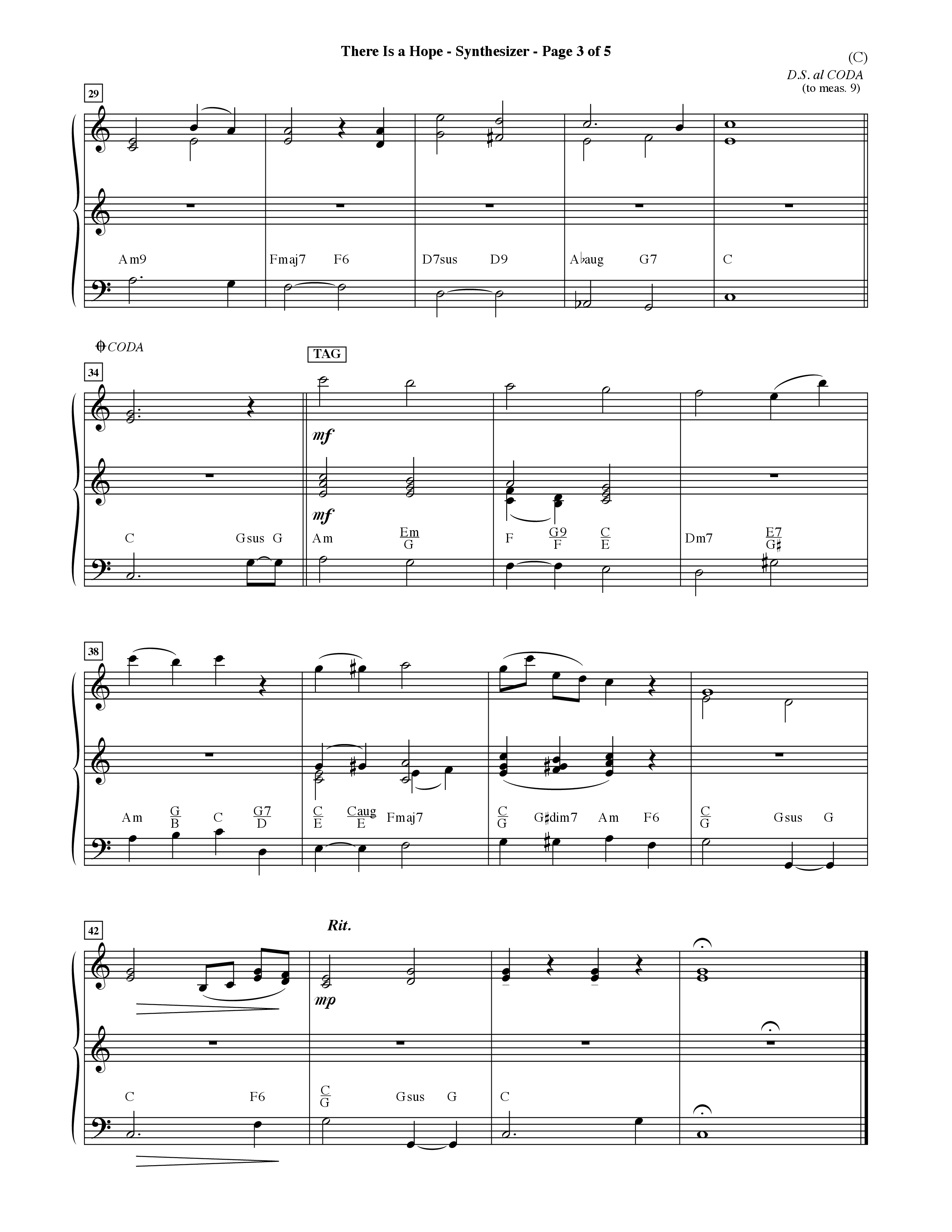 There Is A Hope (Choral Anthem SATB) Synth (Word Music Choral / Orch. Dave Williamson)