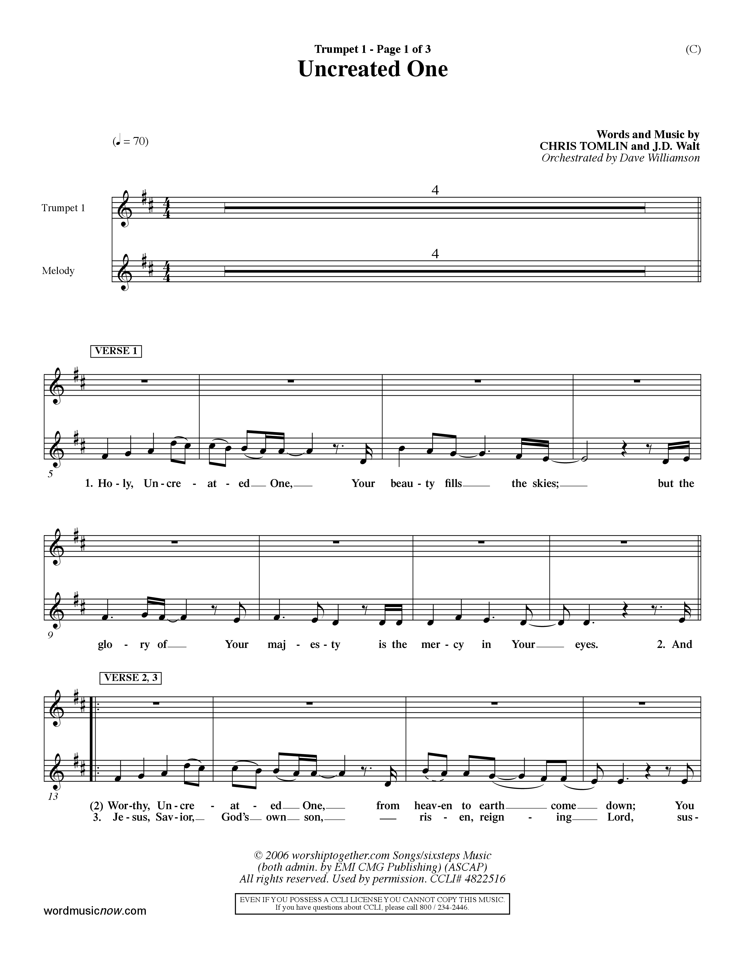 There Is A Hope (Choral Anthem SATB) Trumpet 1 (Word Music Choral / Orch. Dave Williamson)