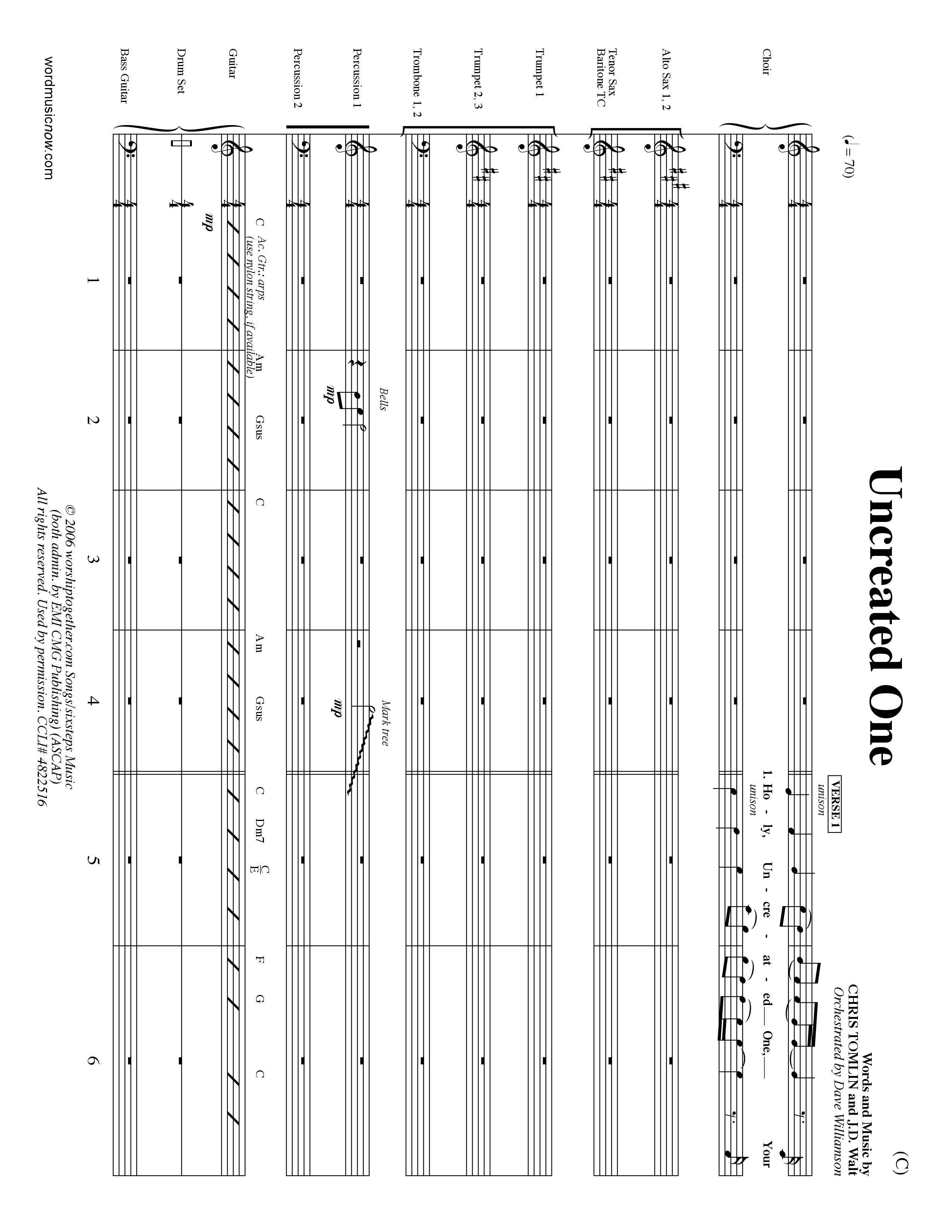 Uncreated One (Choral Anthem SATB) Conductor's Score (Word Music Choral / Orch. Dave Williamson)