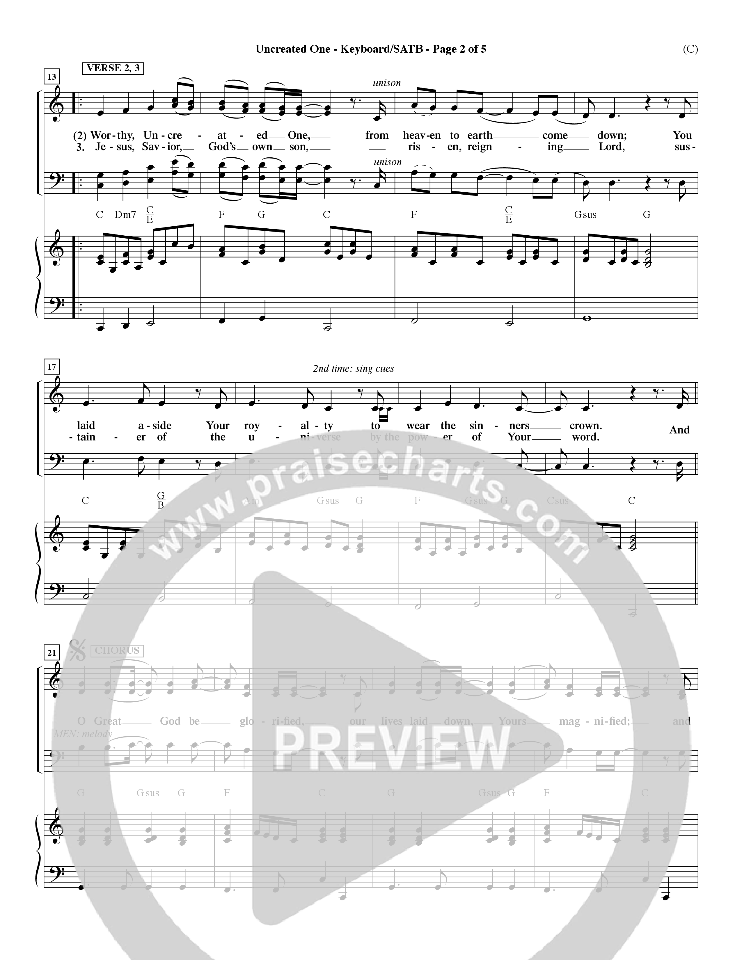 Uncreated One (Choral Anthem SATB) Keyboard/Vocal (SATB) (Word Music Choral / Orch. Dave Williamson)