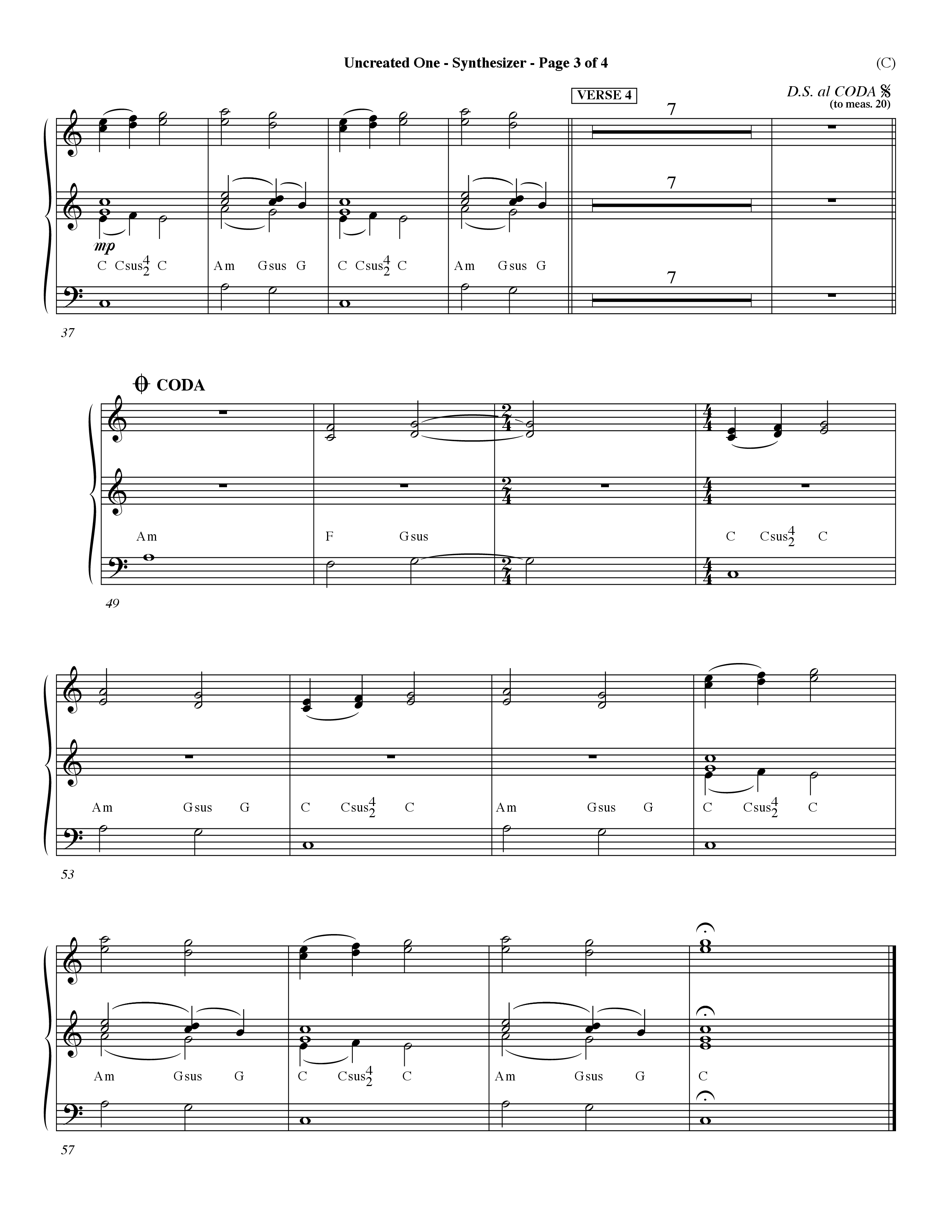 Uncreated One (Choral Anthem SATB) Synth (Word Music Choral / Orch. Dave Williamson)