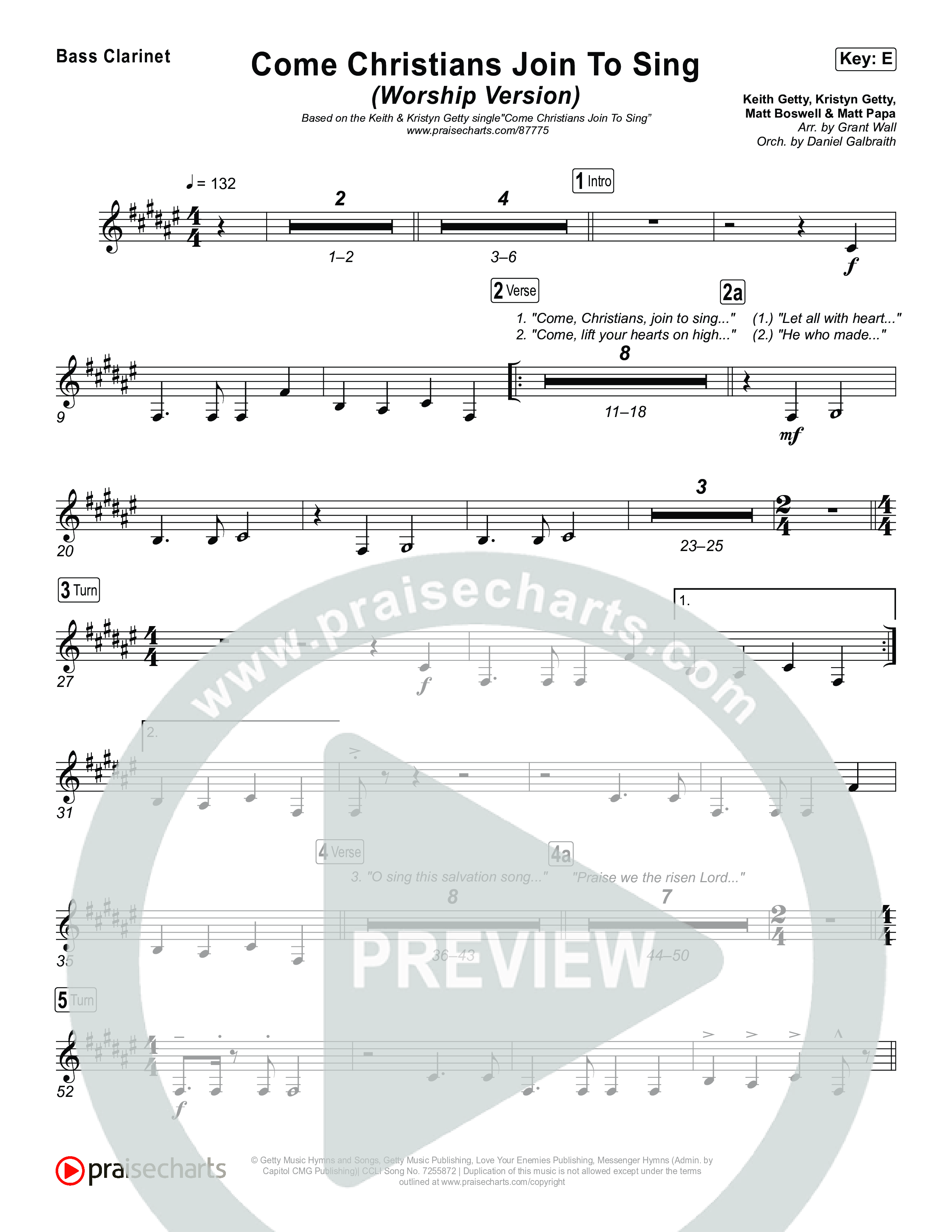 Come Christians Join To Sing (Worship Version) Bass Clarinet (Keith & Kristyn Getty / Matt Papa / Matt Boswell / Sing!)