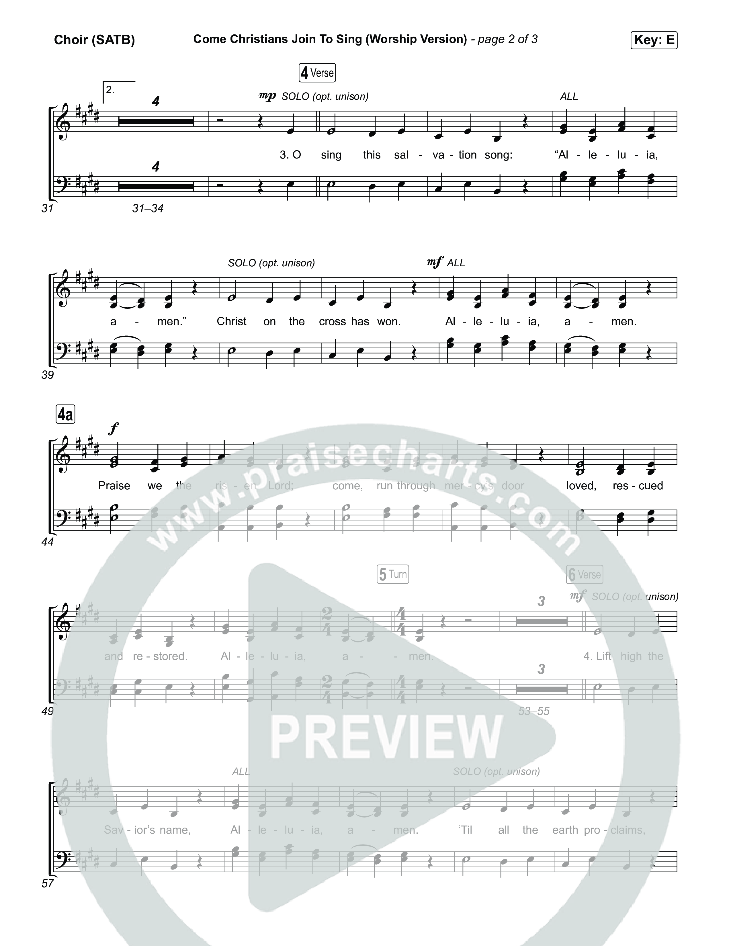 Come Christians Join To Sing (Worship Version) Choir Sheet (SATB) (Keith & Kristyn Getty / Matt Papa / Matt Boswell / Sing!)