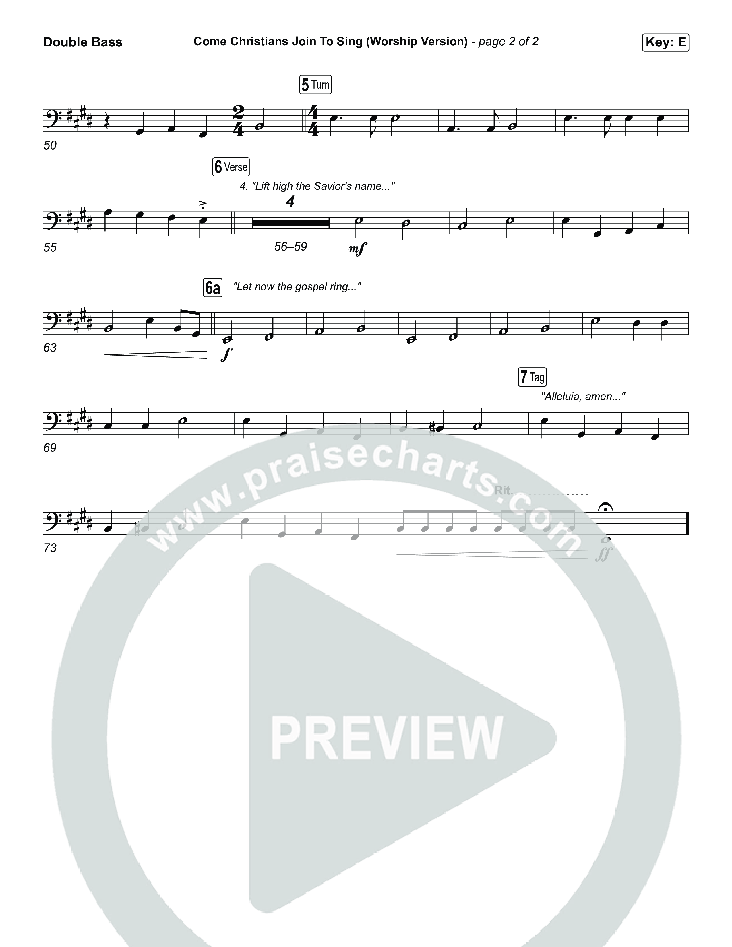 Come Christians Join To Sing (Worship Version) String Bass (Keith & Kristyn Getty / Matt Papa / Matt Boswell / Sing!)