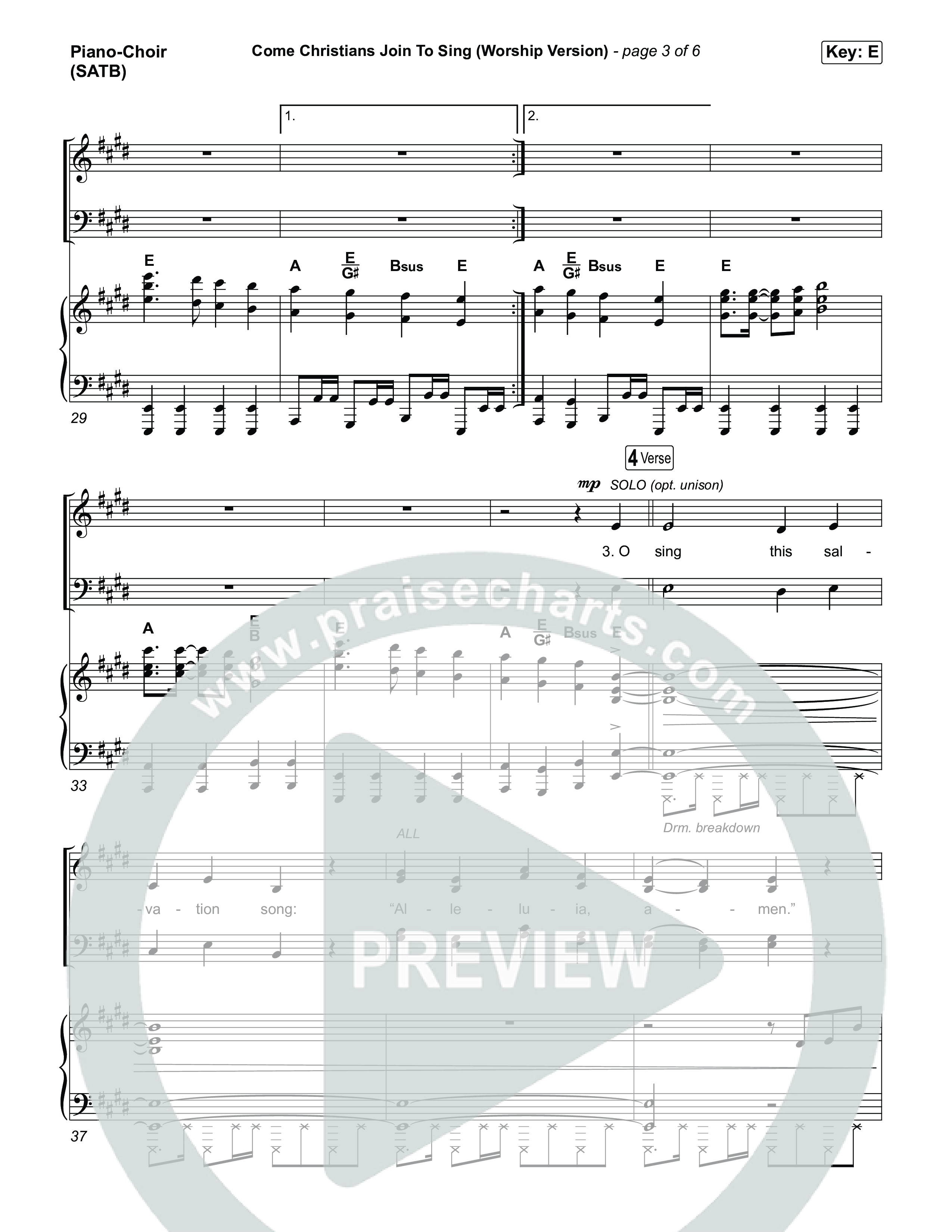 Come Christians Join To Sing (Worship Version) Piano/Vocal Pack (Keith & Kristyn Getty / Matt Papa / Matt Boswell / Sing!)