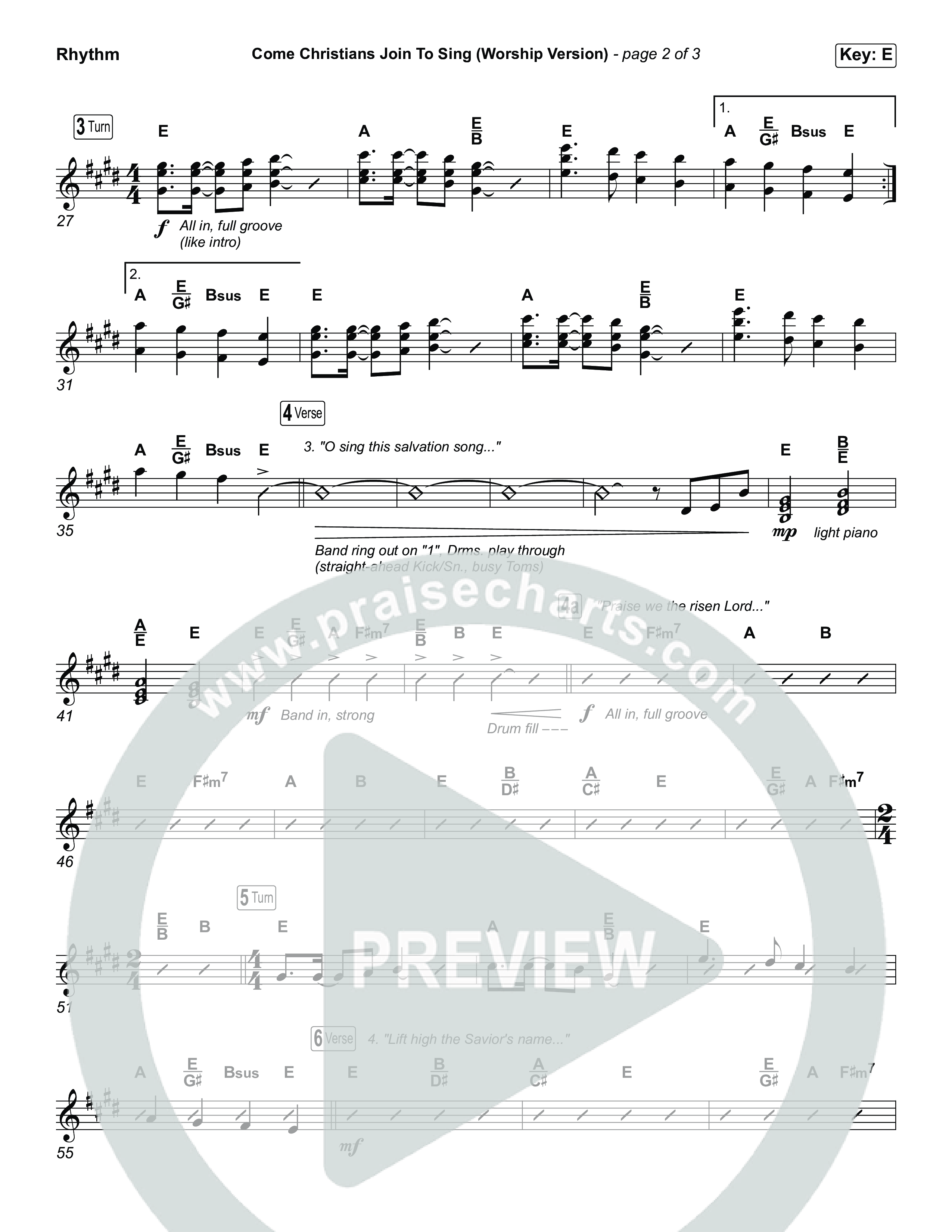 Come Christians Join To Sing (Worship Version) Rhythm Chart (Keith & Kristyn Getty / Matt Papa / Matt Boswell / Sing!)