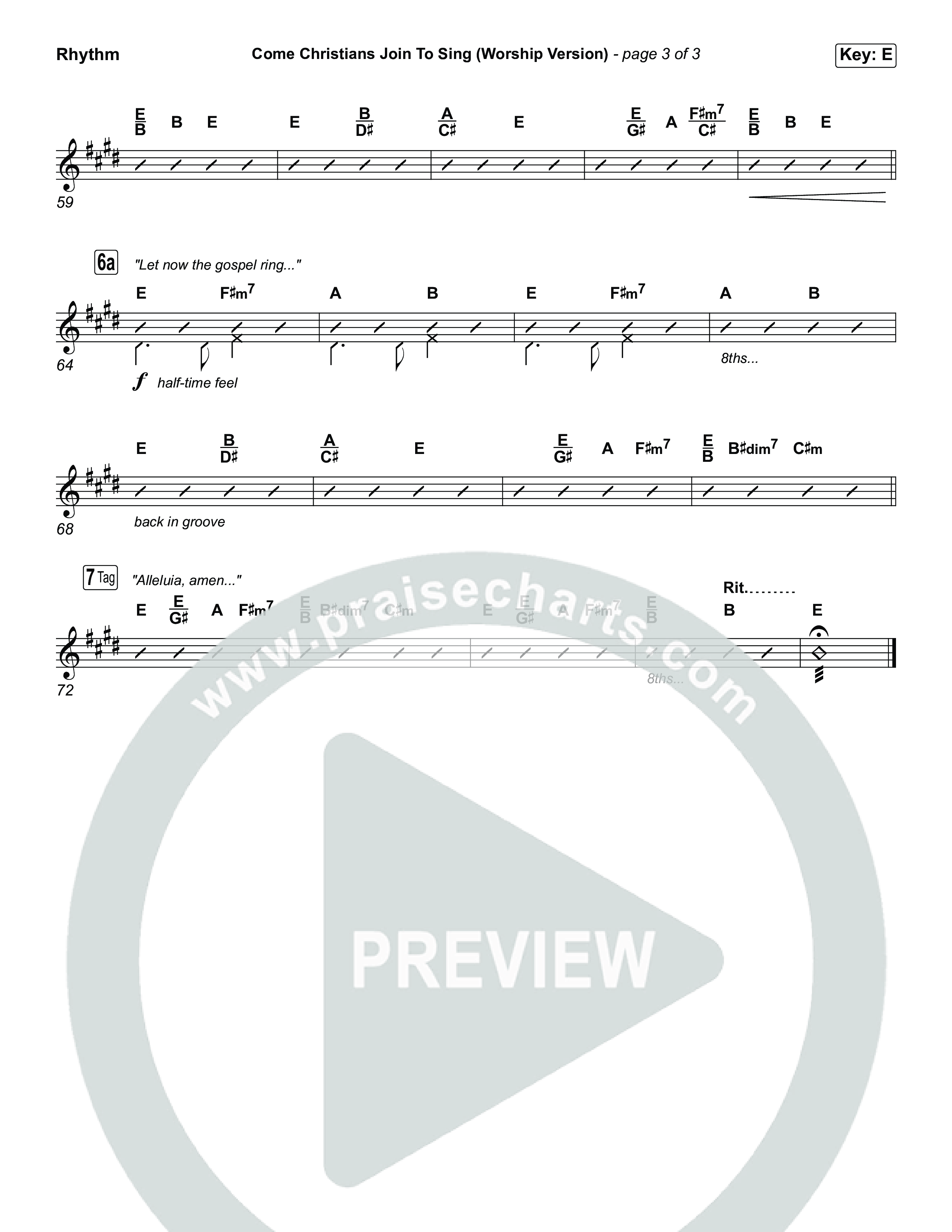 Come Christians Join To Sing (Worship Version) Rhythm Chart (Keith & Kristyn Getty / Matt Papa / Matt Boswell / Sing!)