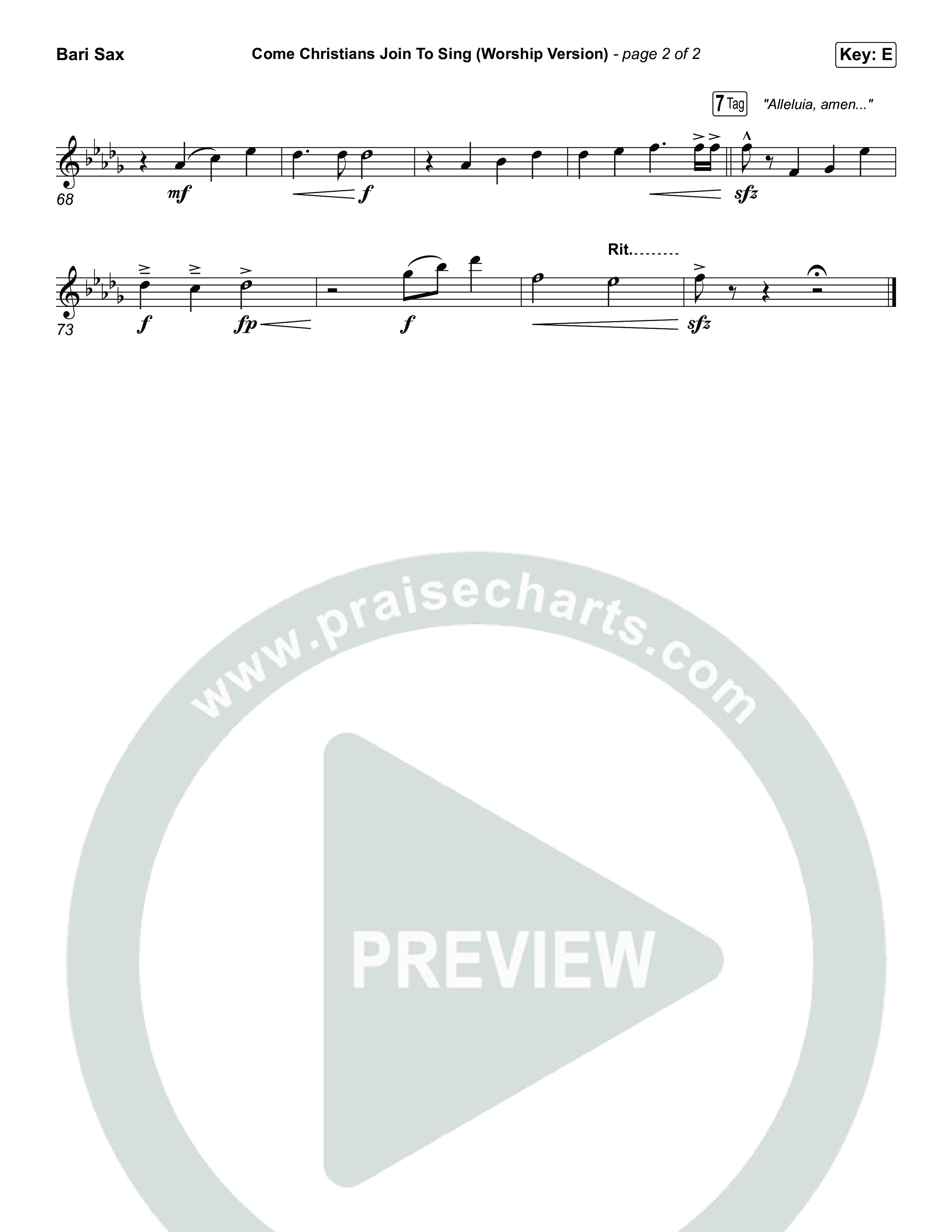 Come Christians Join To Sing (Worship Version) Bari Sax (Keith & Kristyn Getty / Matt Papa / Matt Boswell / Sing!)