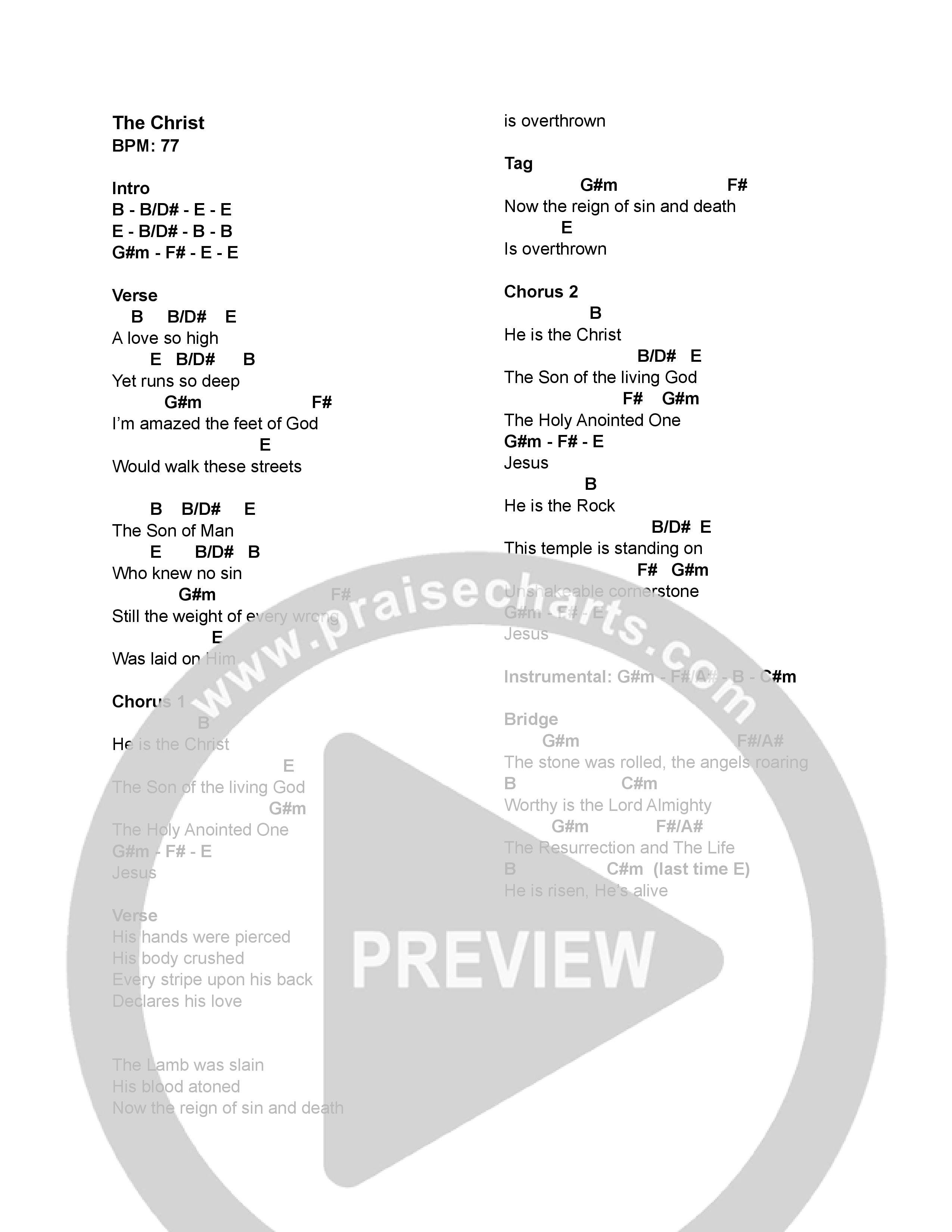The Christ Chord Chart (NewSpring Worship)