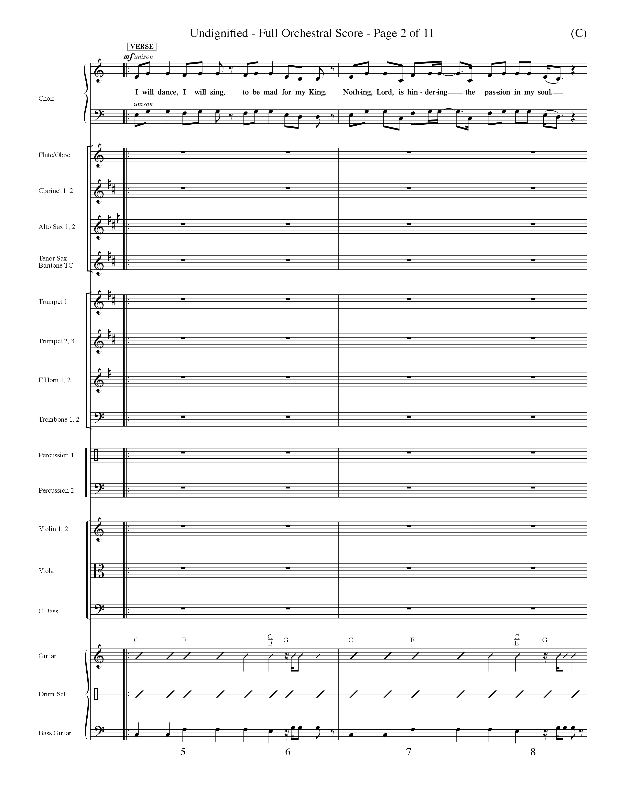 Undignified (Choral Anthem SATB) Conductor's Score (Word Music Choral / Orch. Dave Williamson)