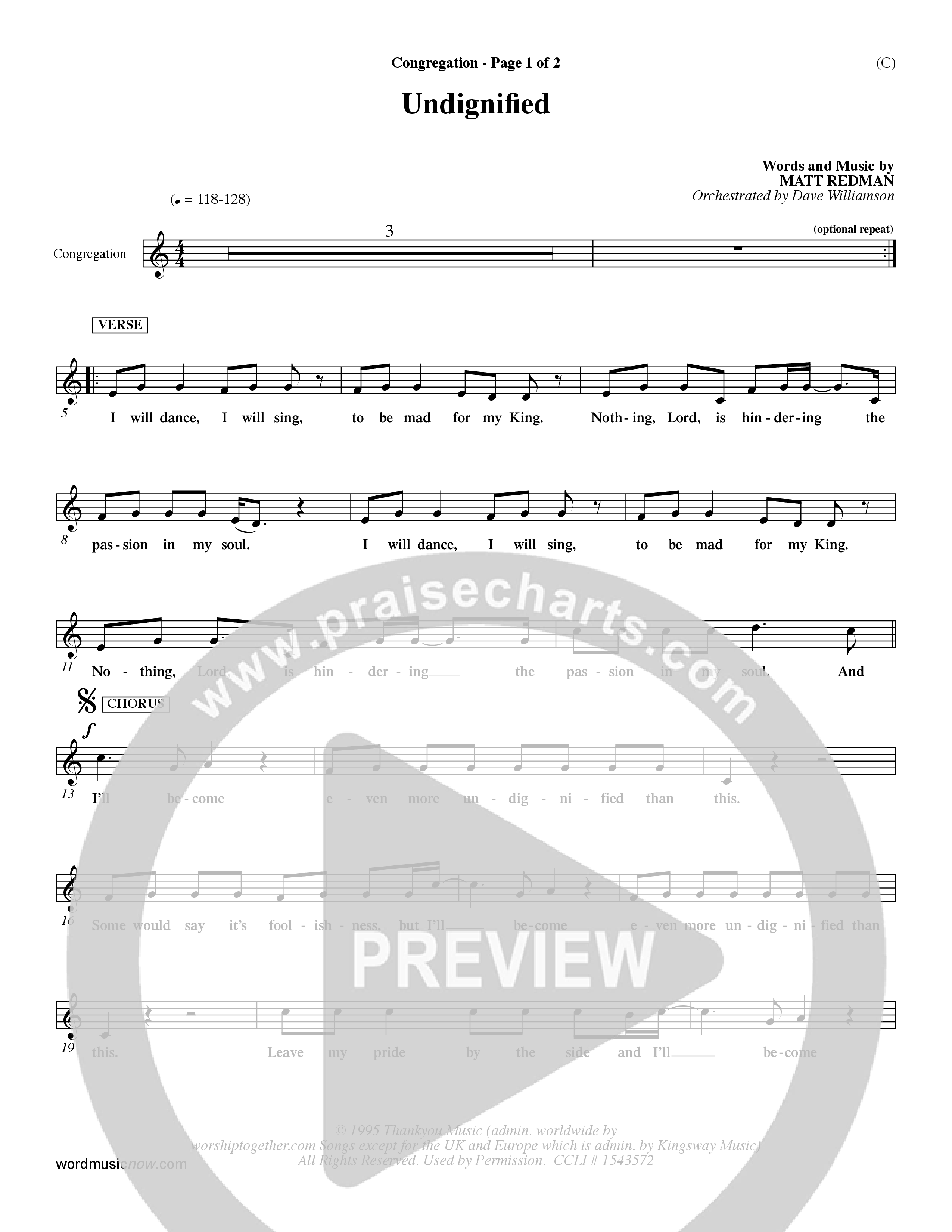 Undignified (Choral Anthem SATB) Rhythm Pack (Word Music Choral / Orch. Dave Williamson)