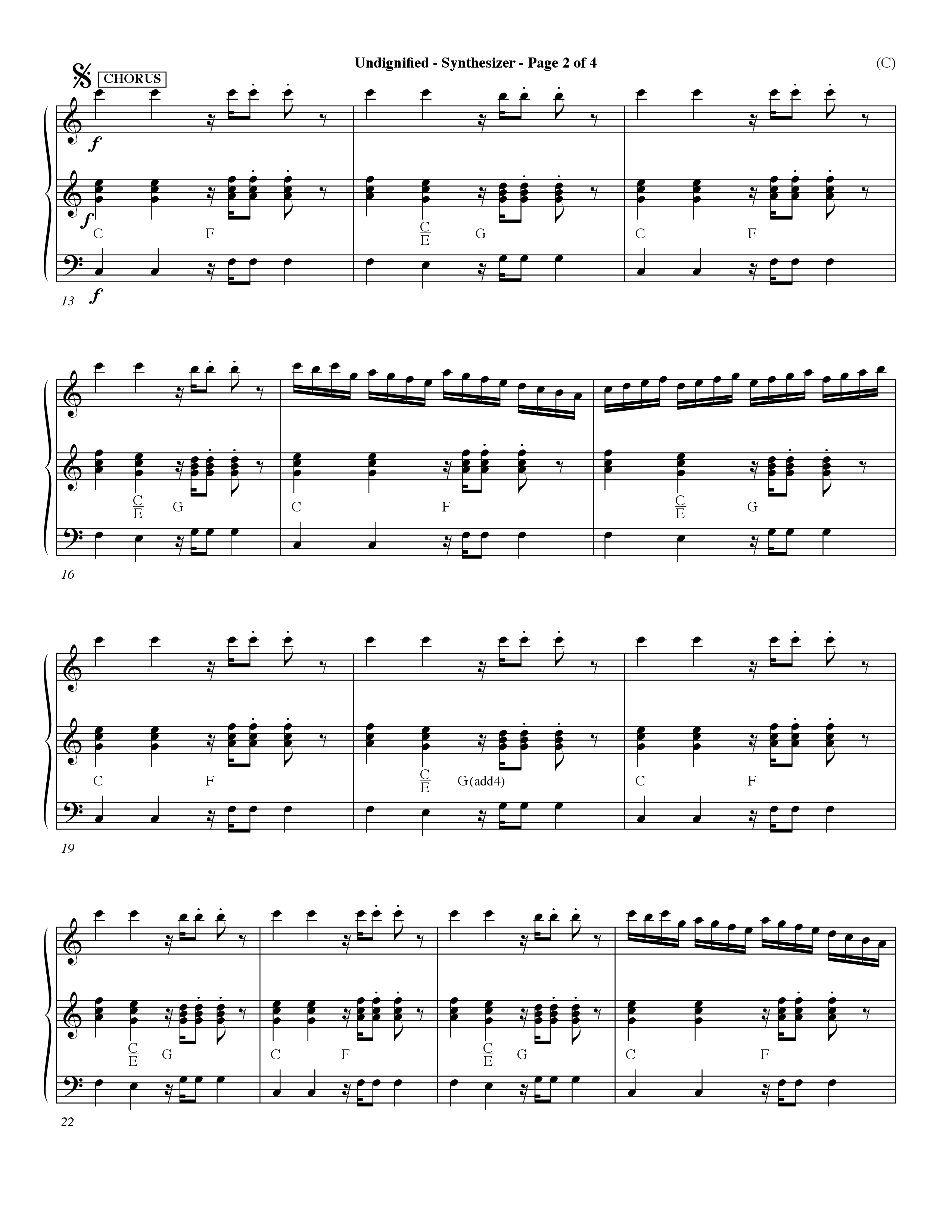 Undignified (Choral Anthem SATB) Synth (Word Music Choral / Orch. Dave Williamson)