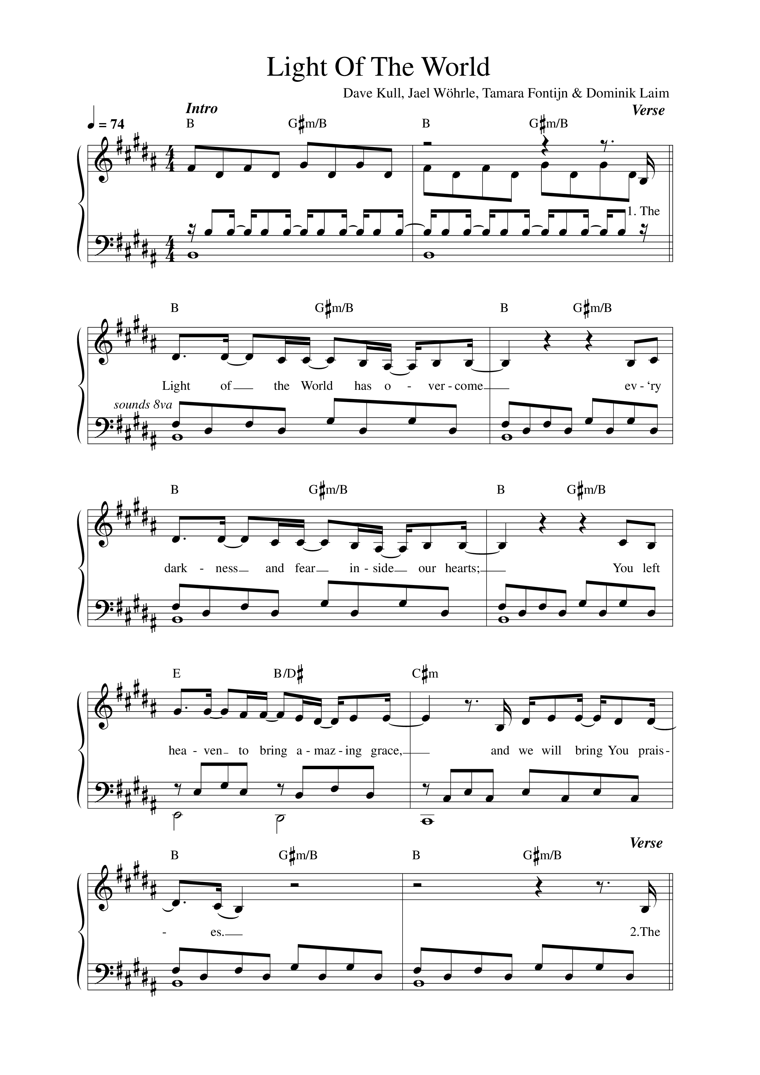 Light Of The World Lead Sheet Melody (ICF Worship / Dominik Laim)