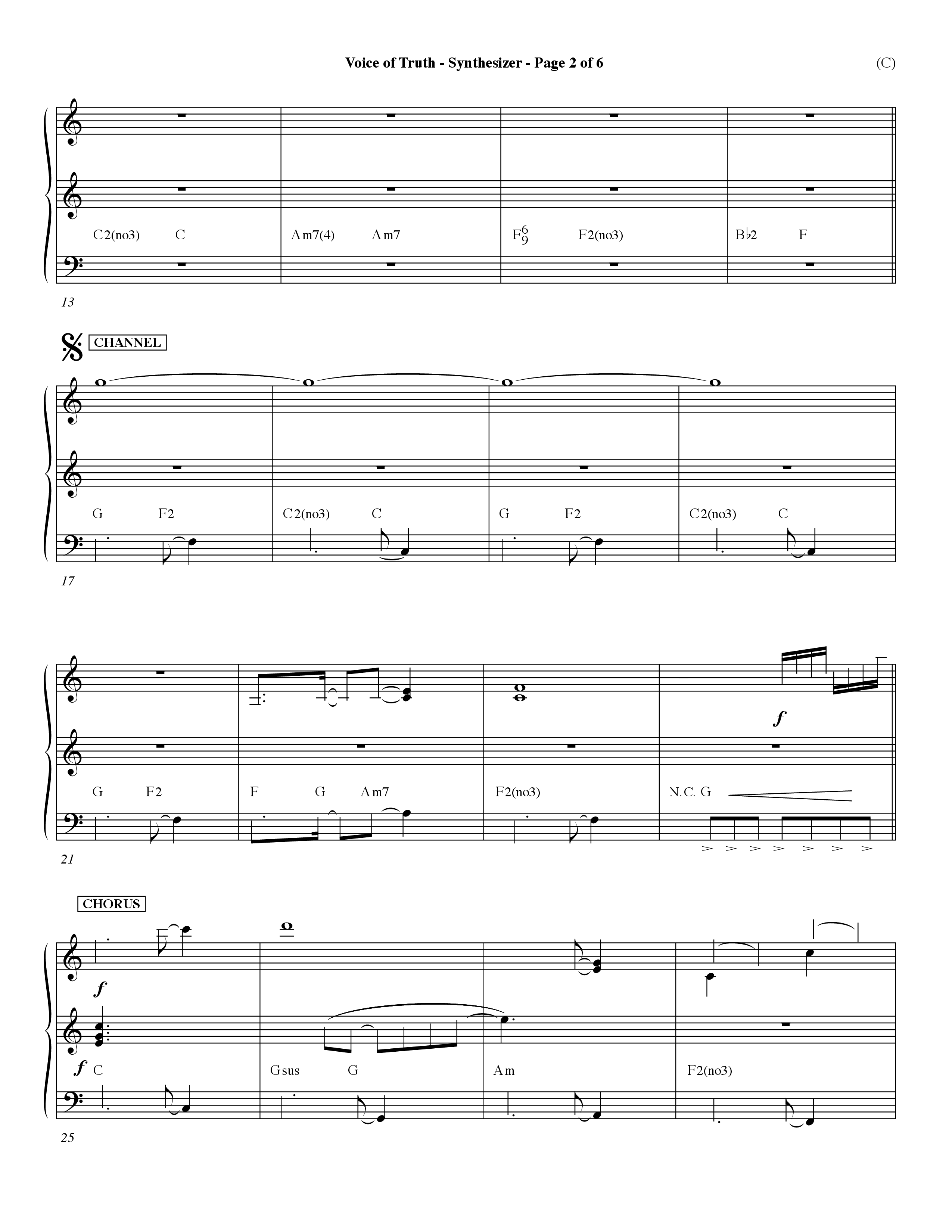 Voice of Truth (Choral Anthem SATB) Synth (Word Music Choral / Orch. Dave Williamson)