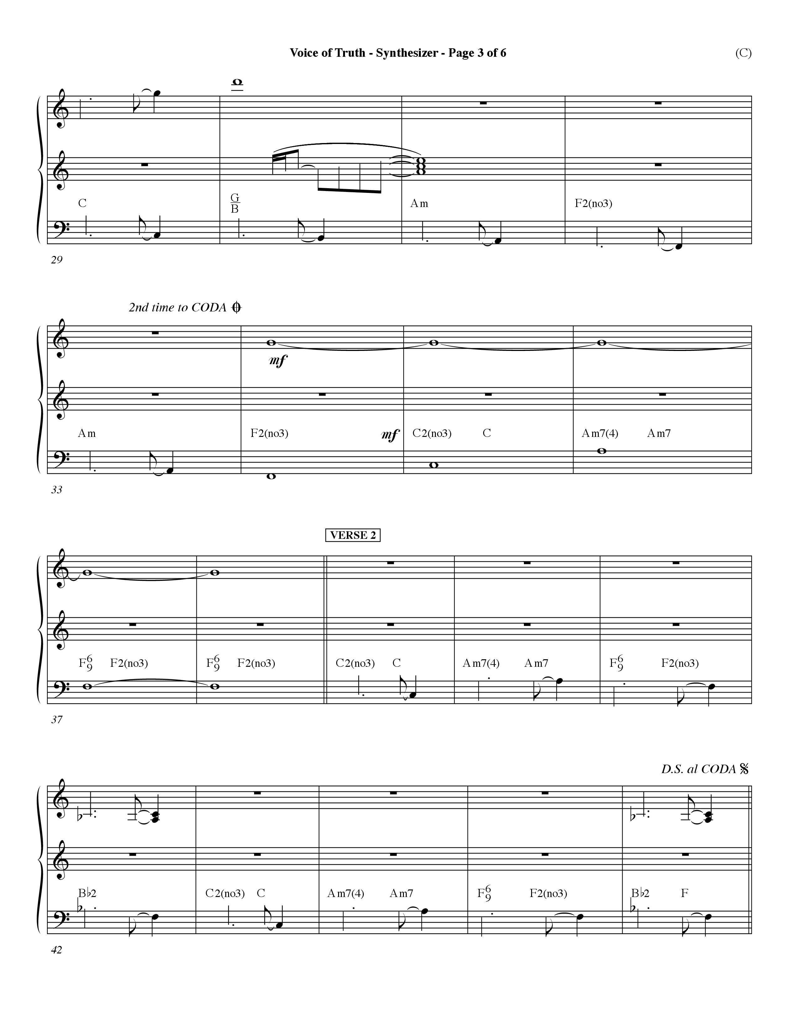 Voice of Truth (Choral Anthem SATB) Synth (Word Music Choral / Orch. Dave Williamson)