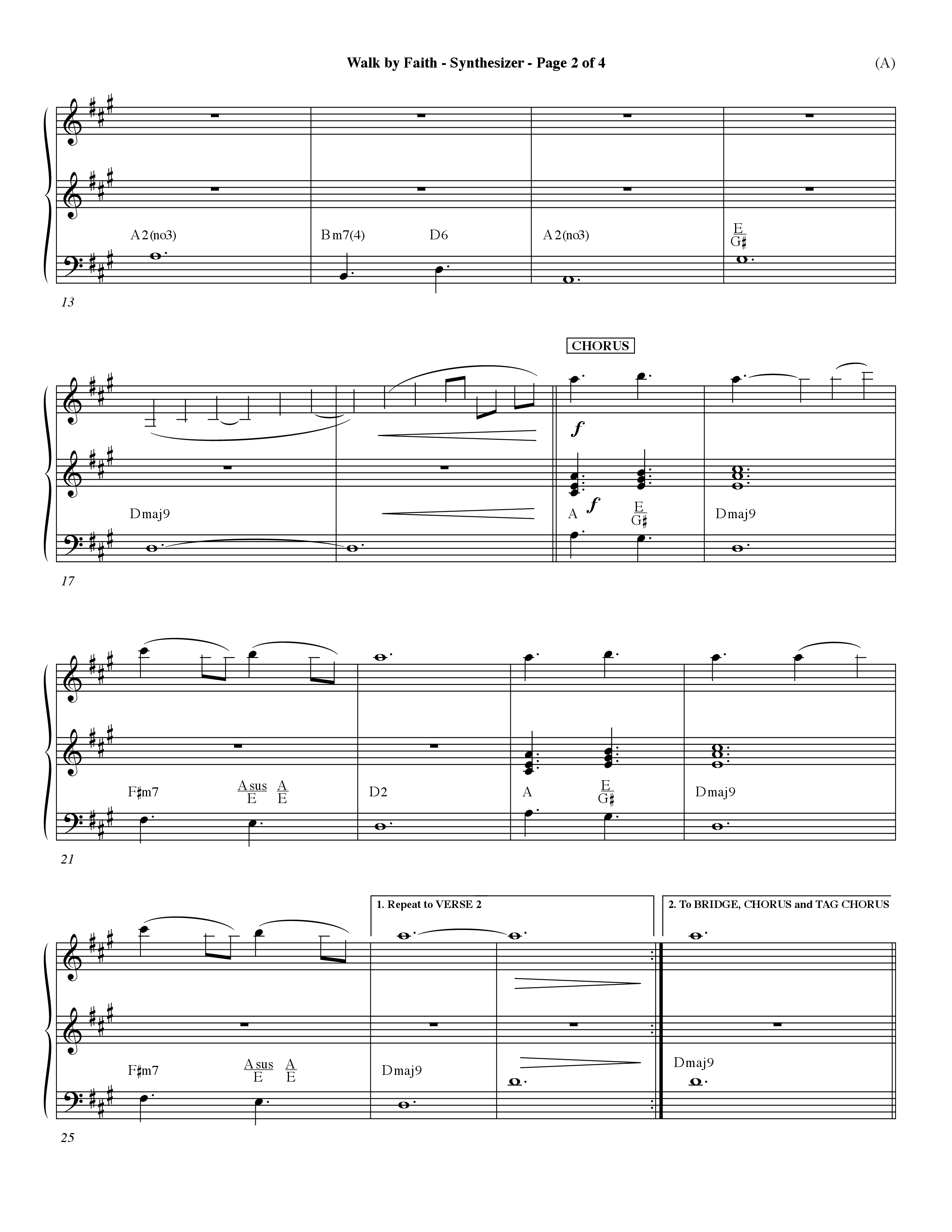 Walk By Faith (Choral Anthem SATB) Synth (Word Music Choral / Orch. Dave Williamson)
