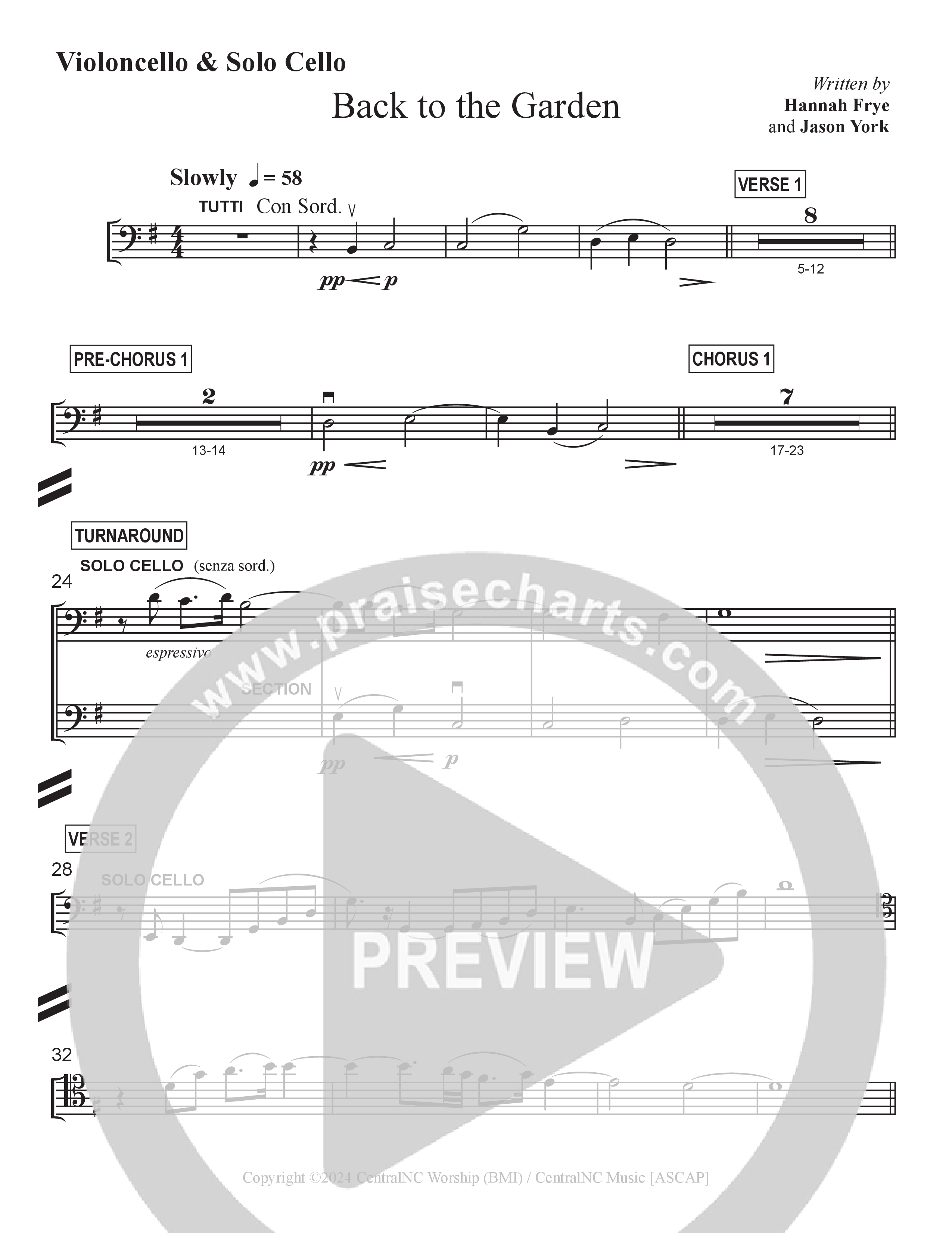 Back To The Garden Cello (Central Collective / Hannah Frye / Nashville String Machine)