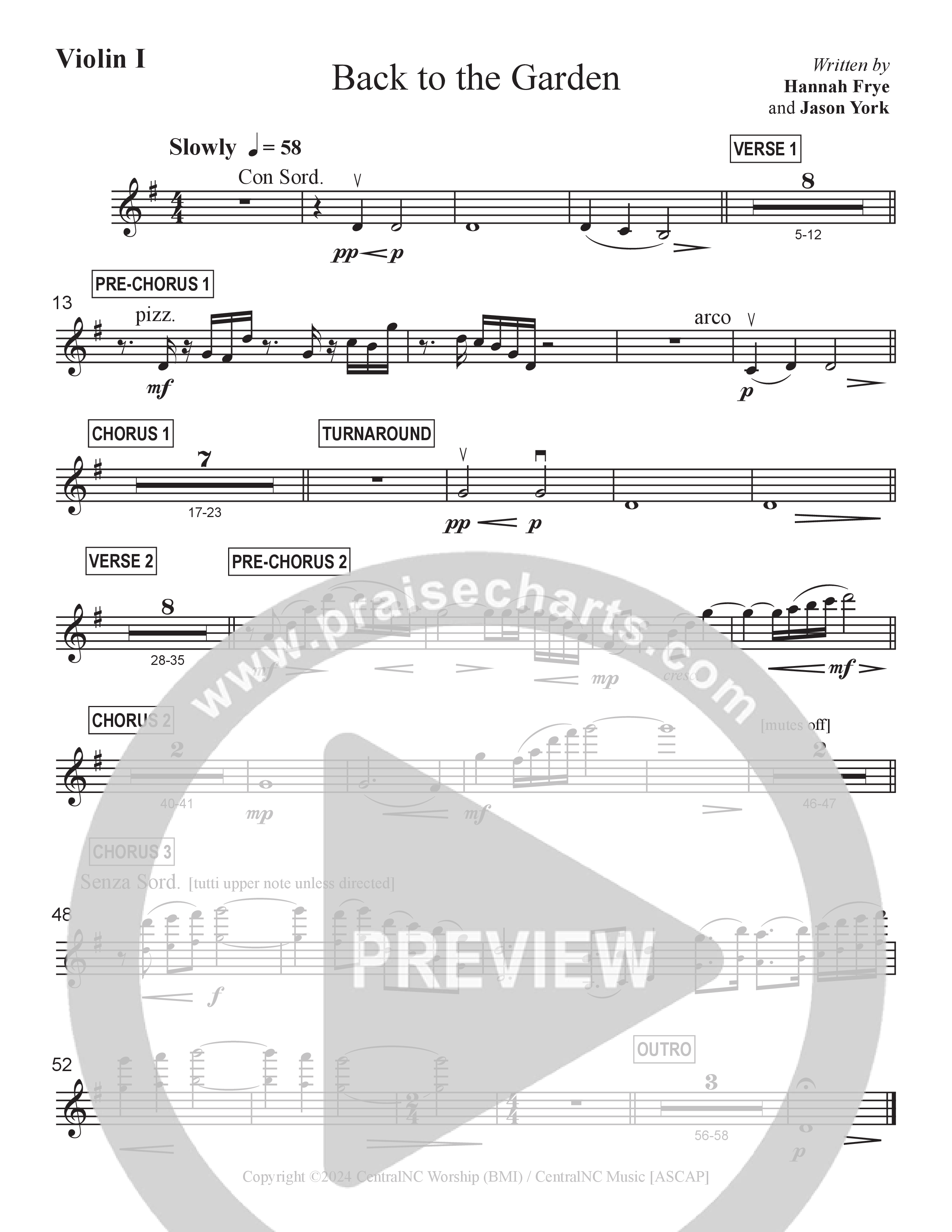 Back To The Garden Violin 1 (Central Collective / Hannah Frye / Nashville String Machine)