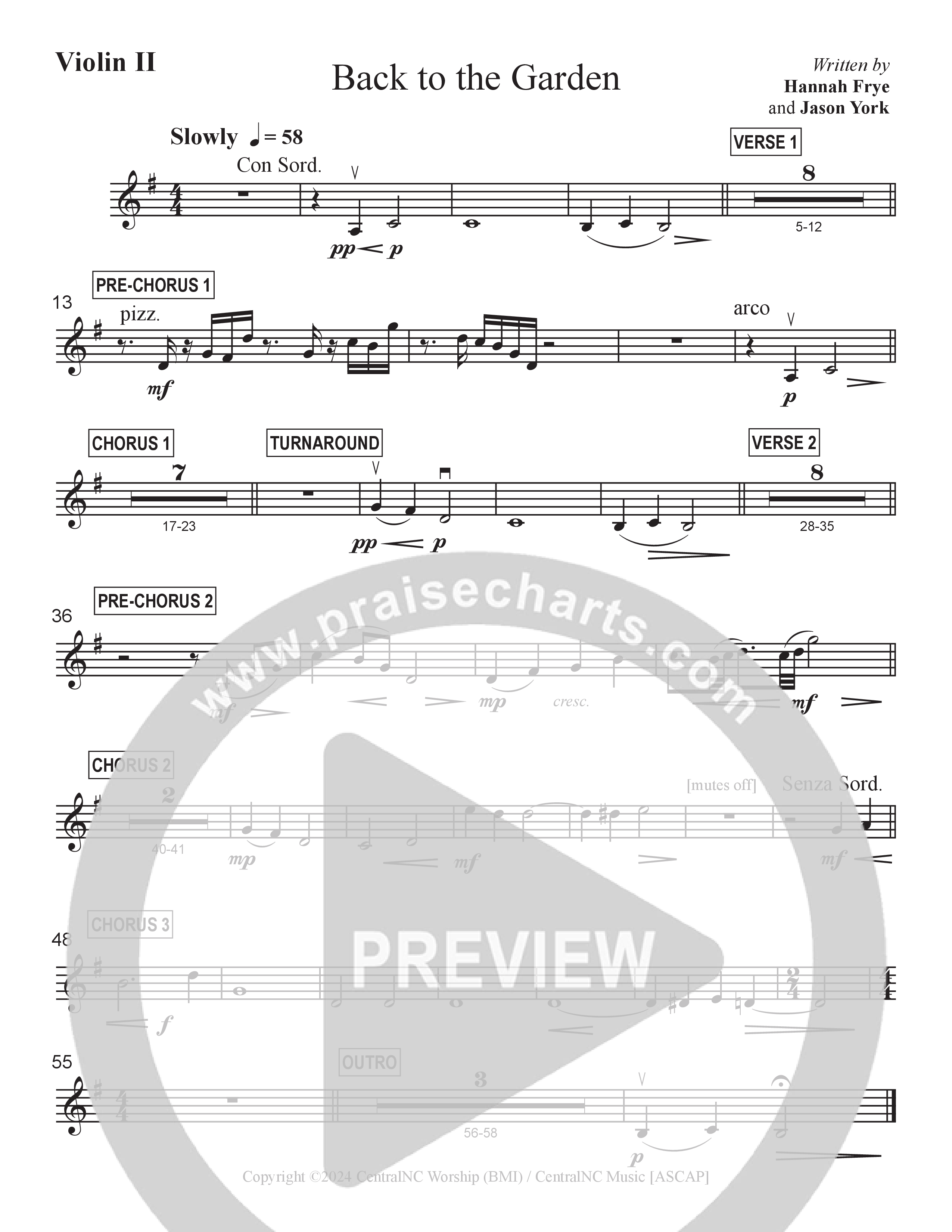 Back To The Garden Violin 2 (Central Collective / Hannah Frye / Nashville String Machine)